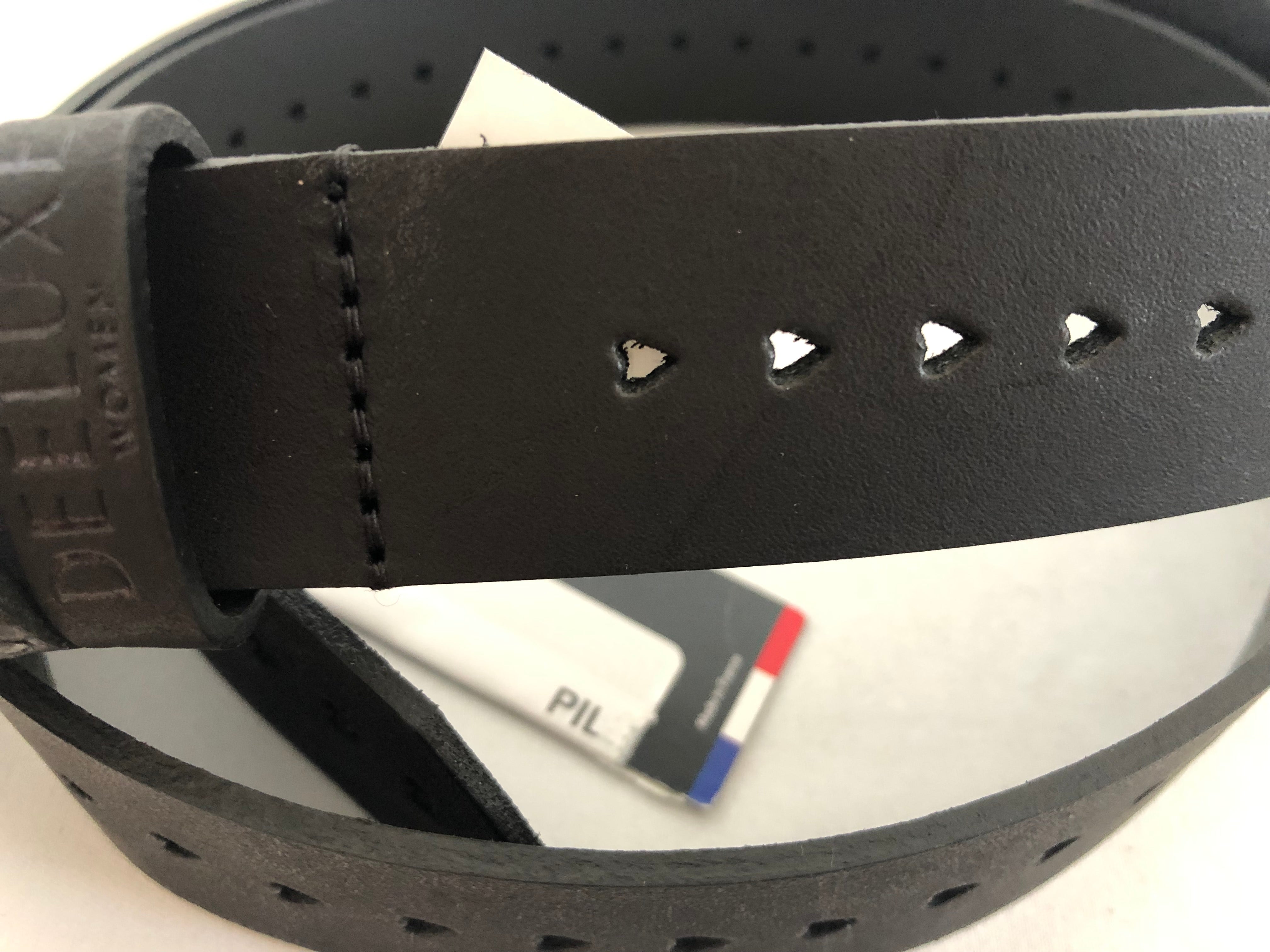 Ceinture noire en cuir Deeluxe - Taille S