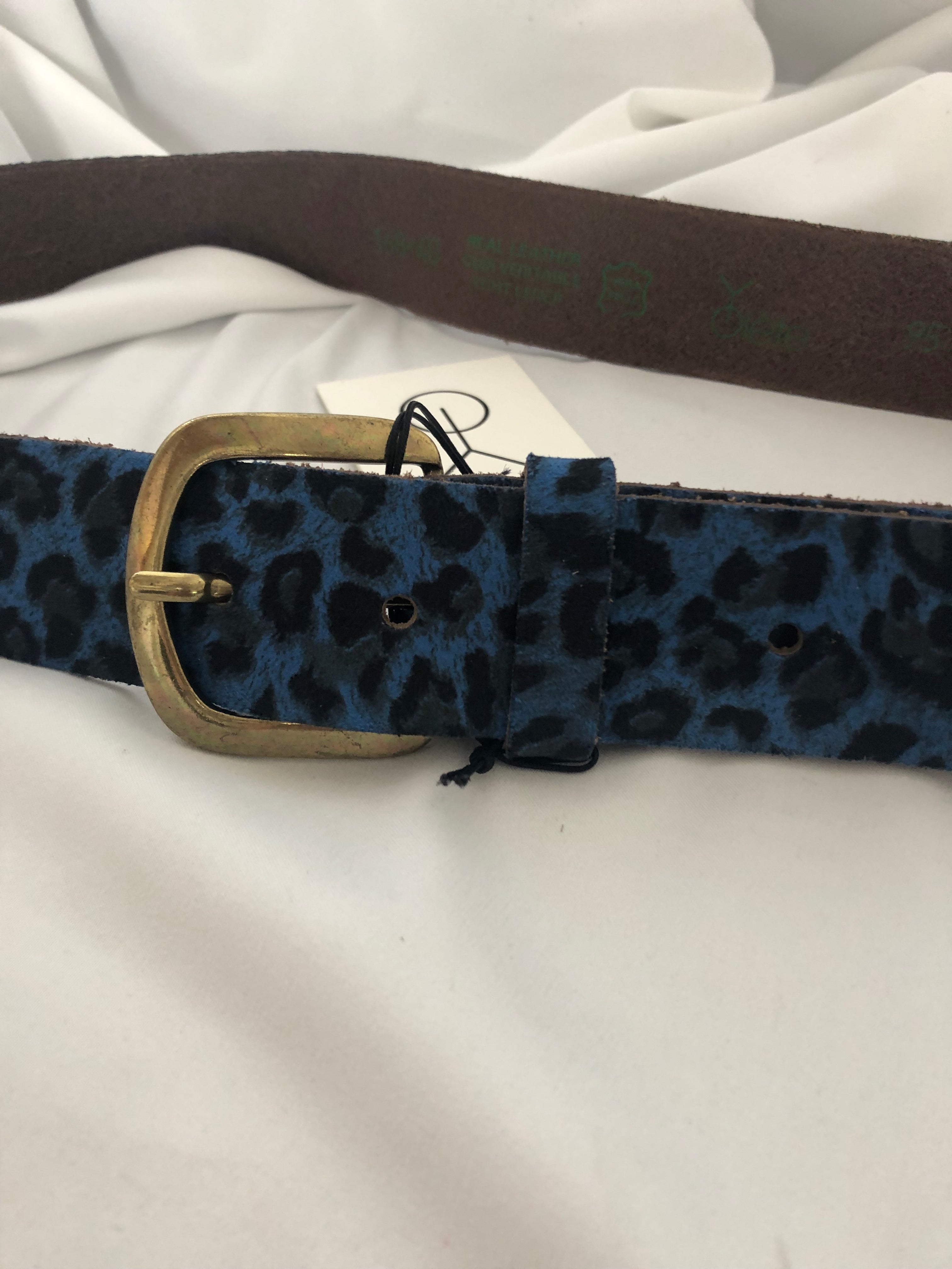 Ceinture en cuir Panthère Bleue Yolète - Taille S