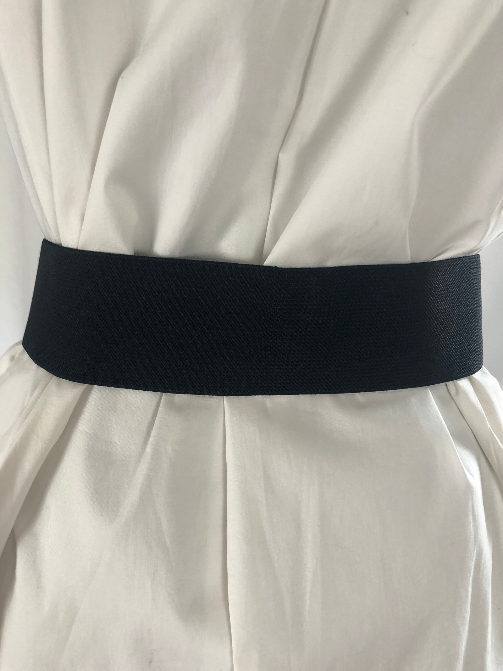 Ceinture noire élastique perles femme - Taille Unique