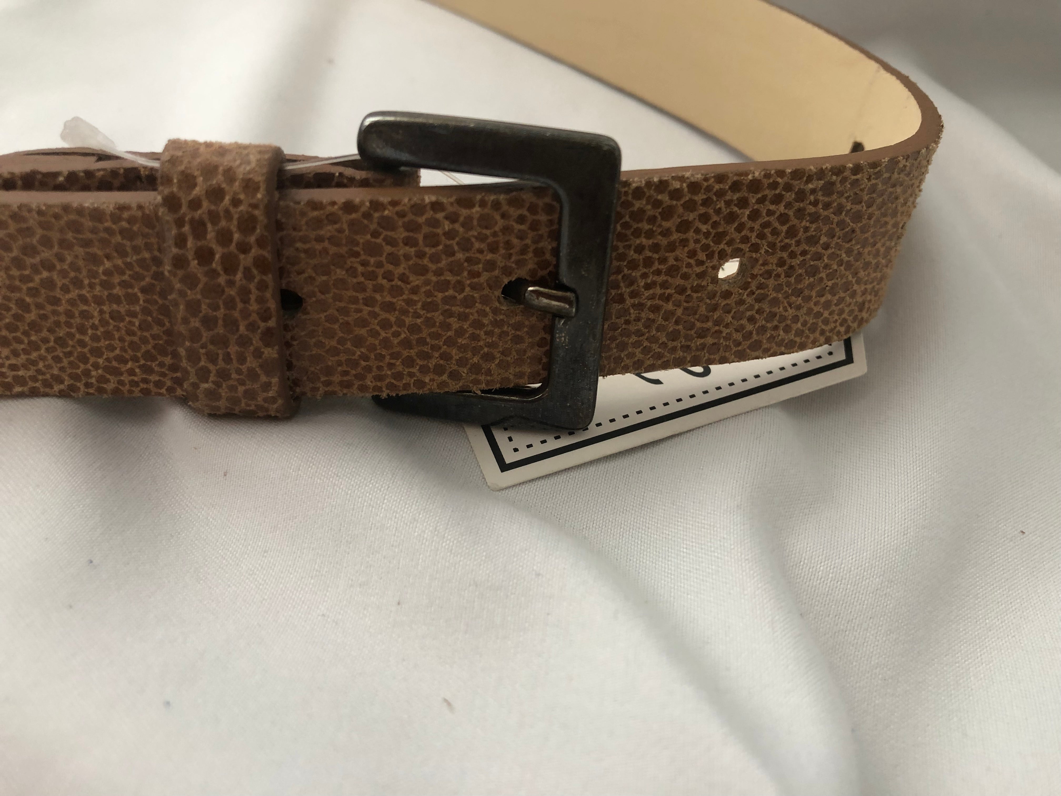 Ceinture cuir marron façon crocodile Juste Taille XXS/XS