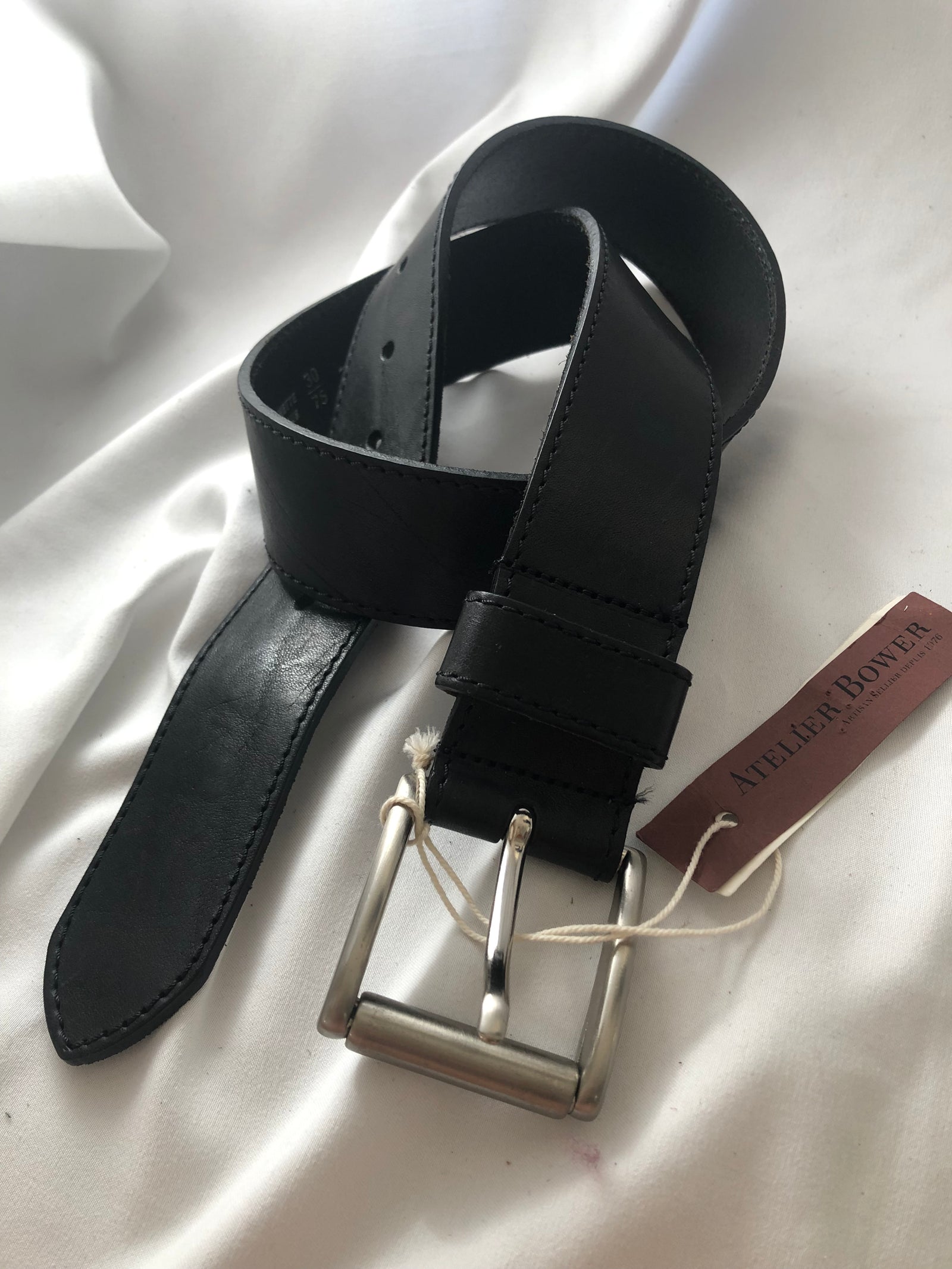 Ceinture cuir noir atelier Bower Taille XXS