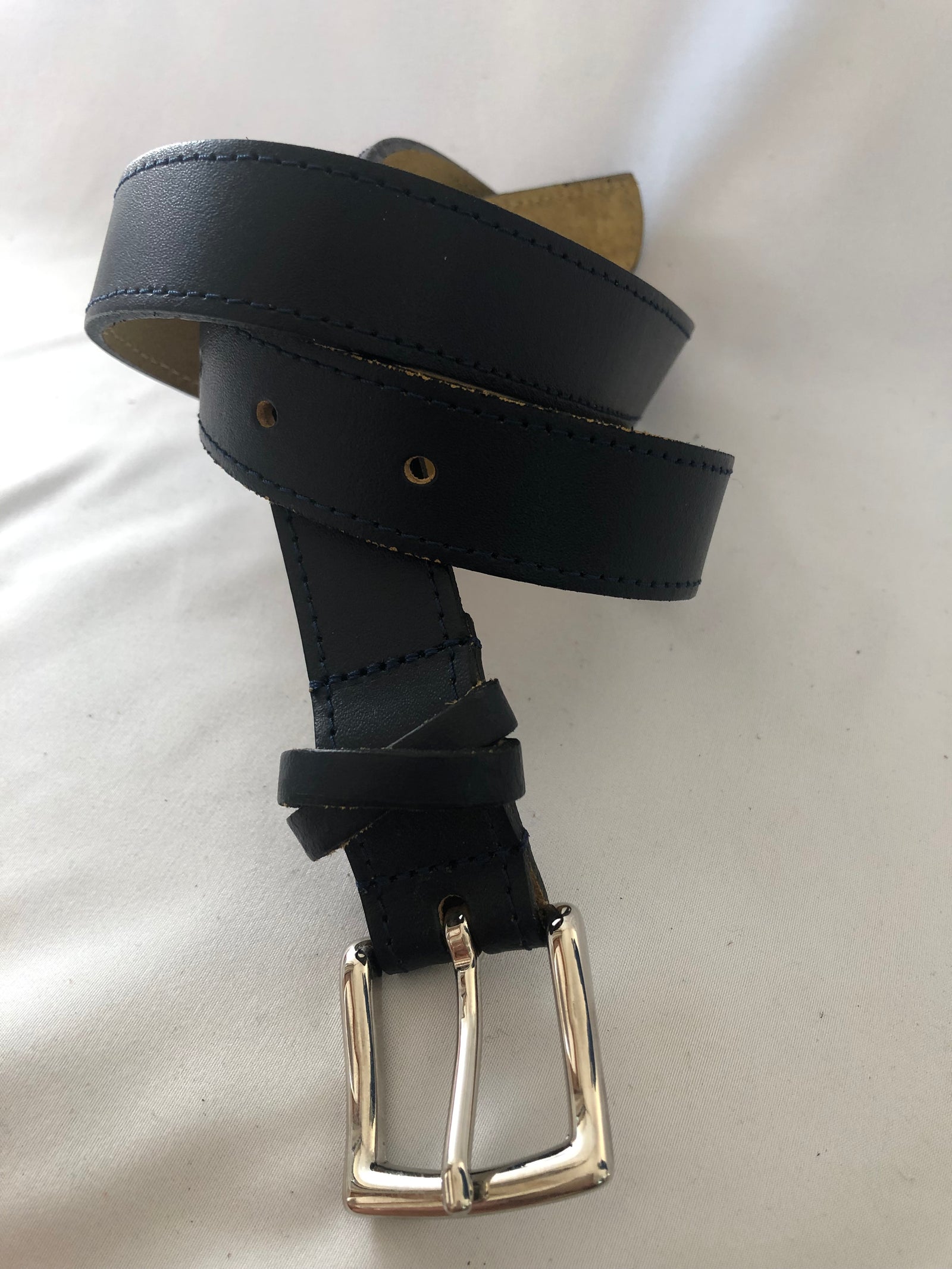 Ceinture cuir marine Taille XS