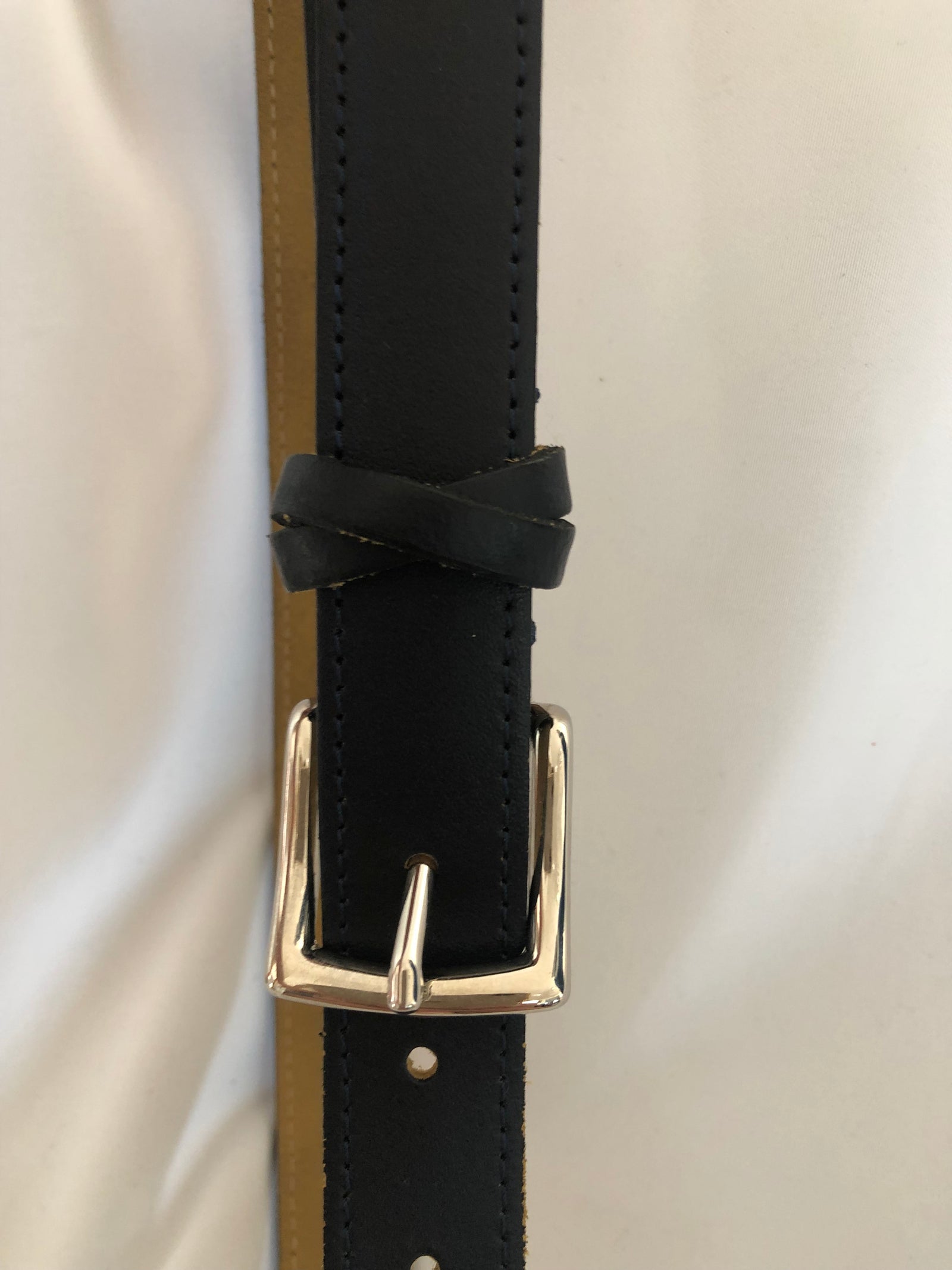 Ceinture cuir marine Taille XS