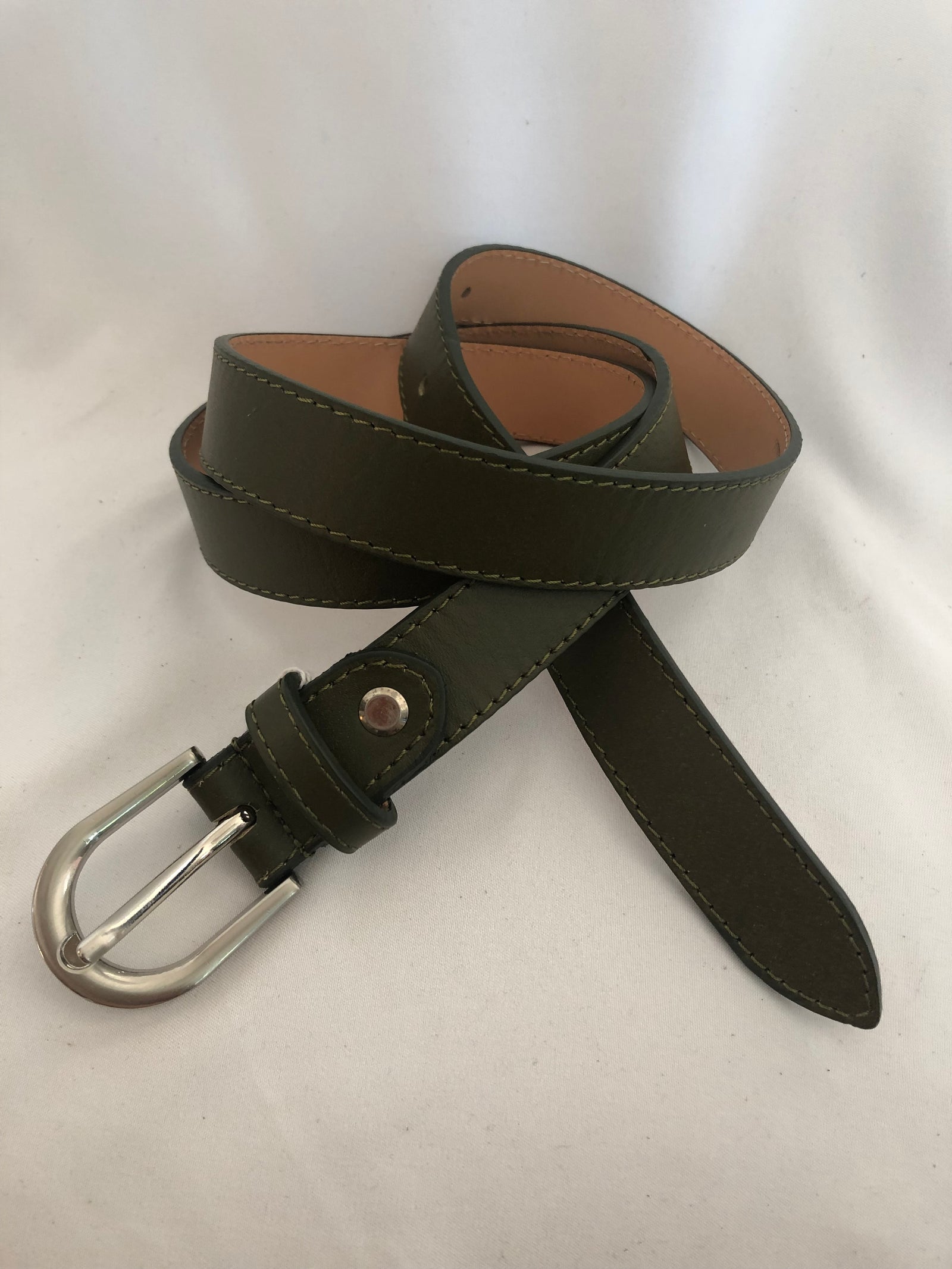 Ceinture cuir kaki pour femme Taille XL