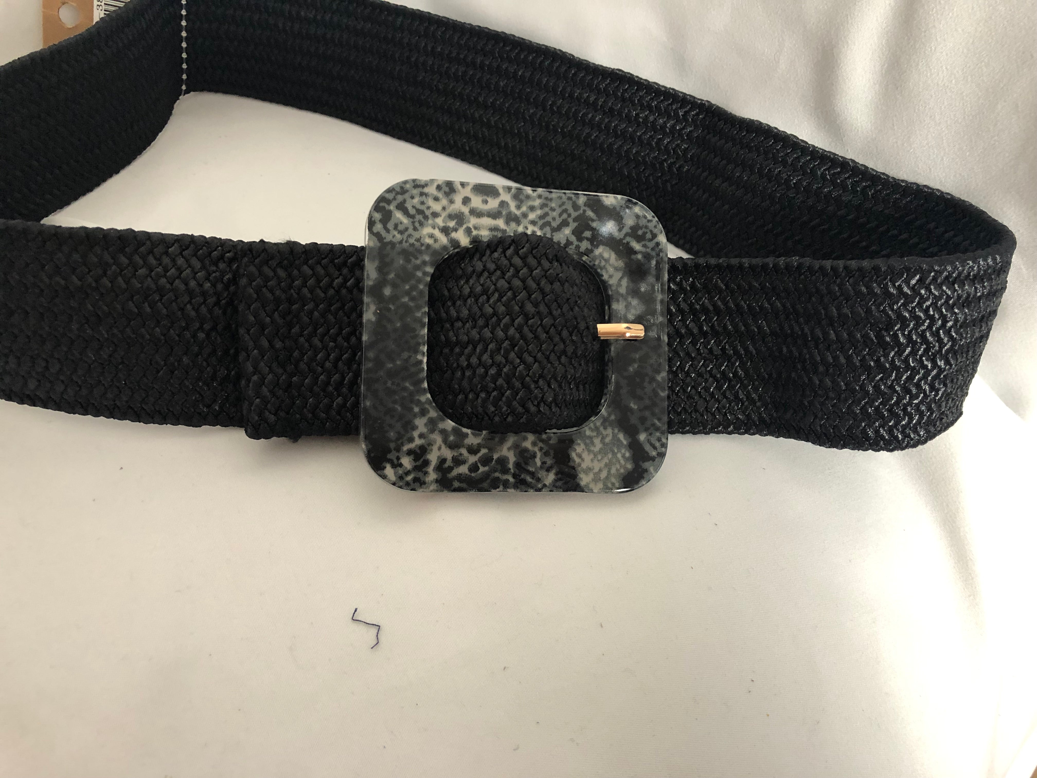 Ceinture fantaisie femme élastique noire