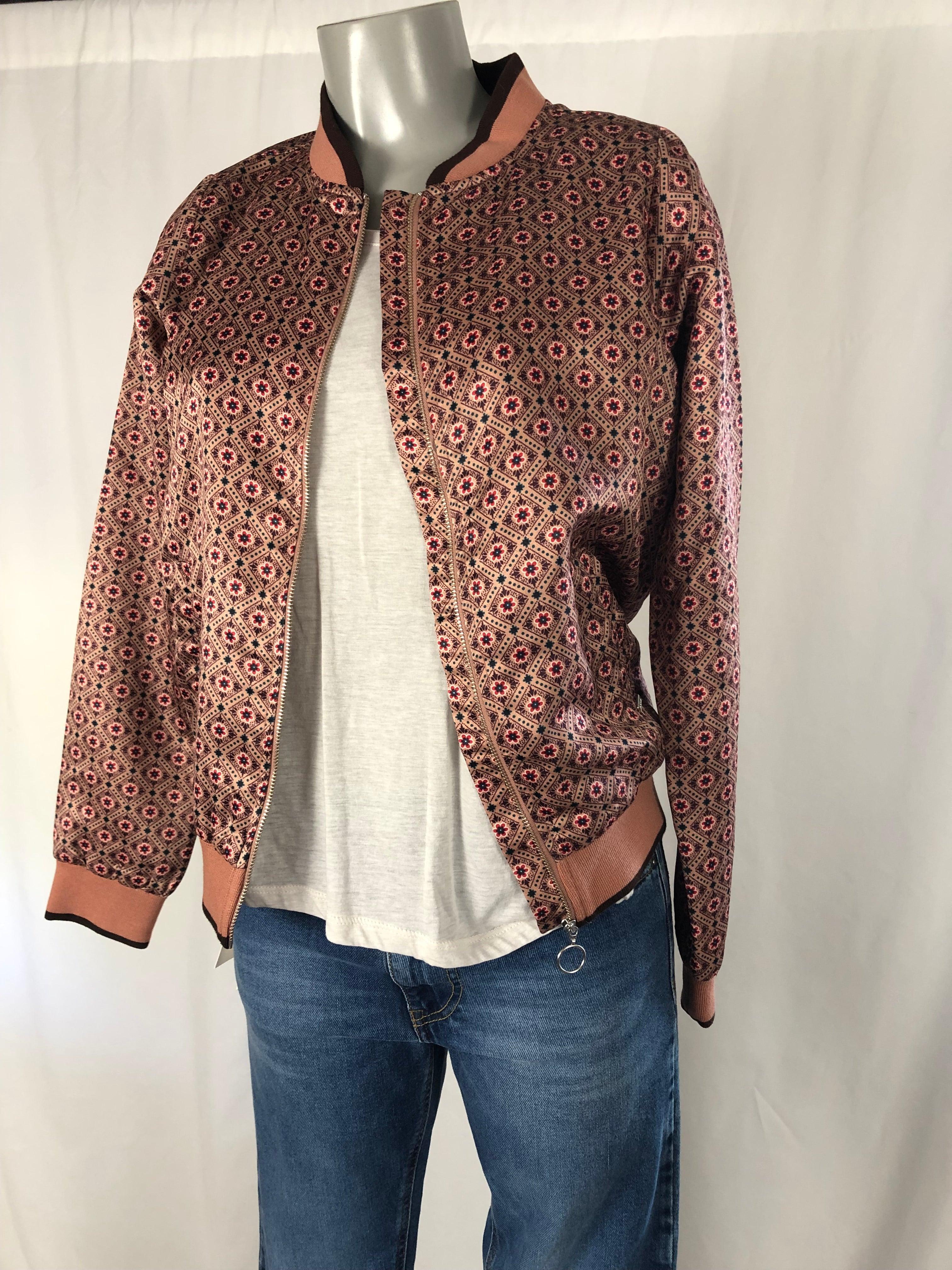 Blouson bomber rose effet satiné Deeluxe - Offre-Unique