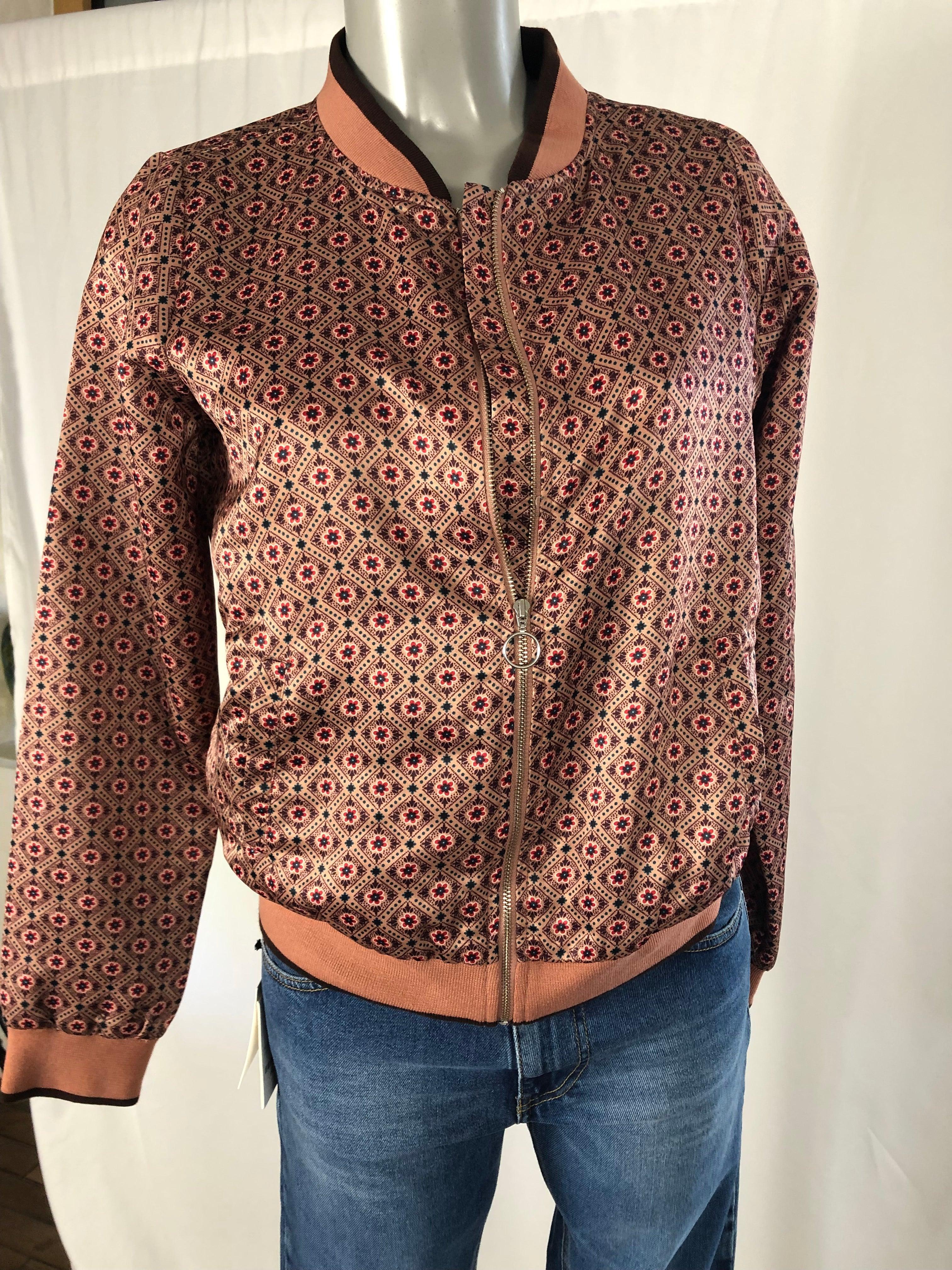 Blouson bomber rose effet satiné Deeluxe - Offre-Unique