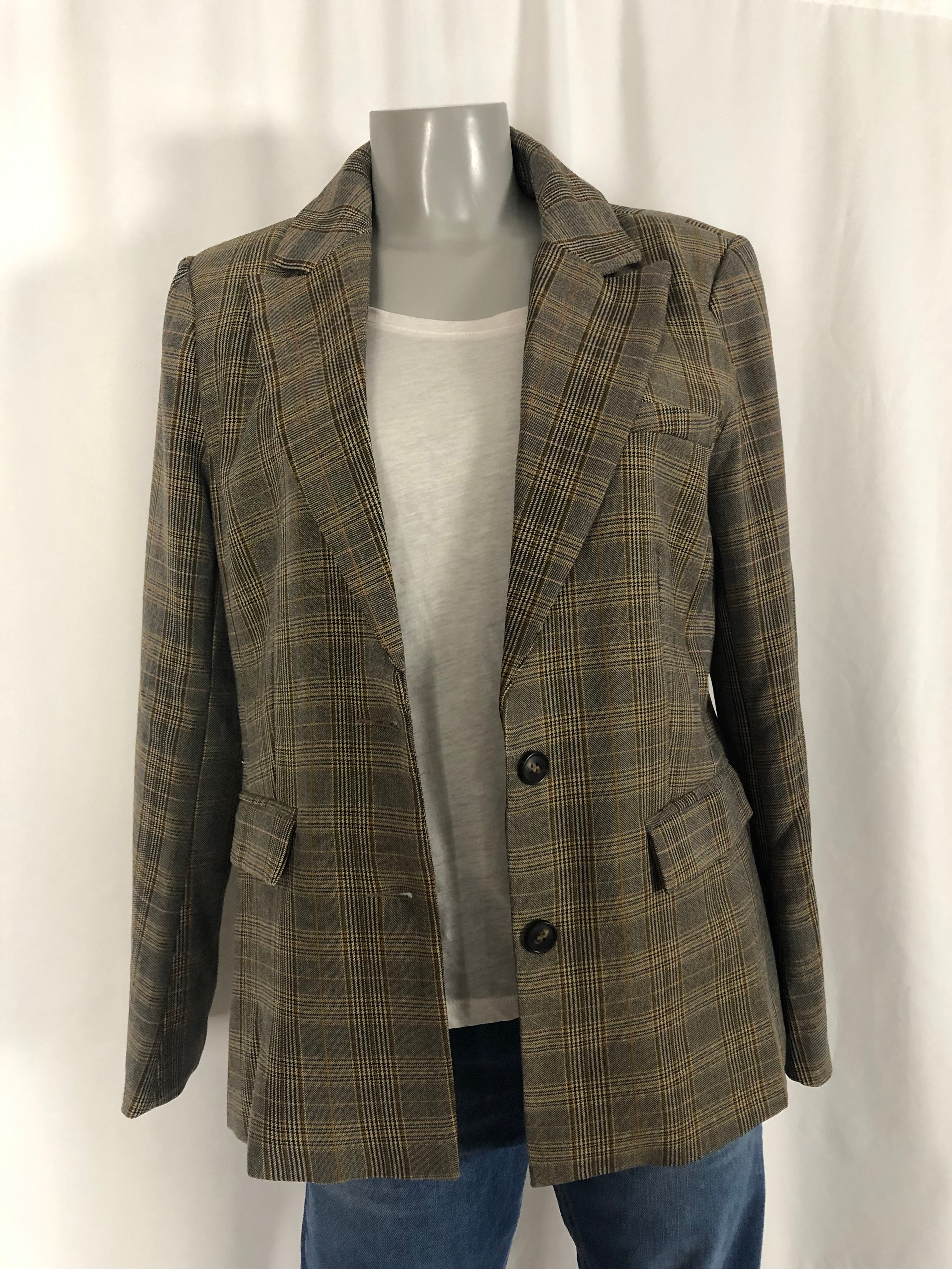 Veste blazer doublée femme imprimé carreaux Desires - Offre-Unique