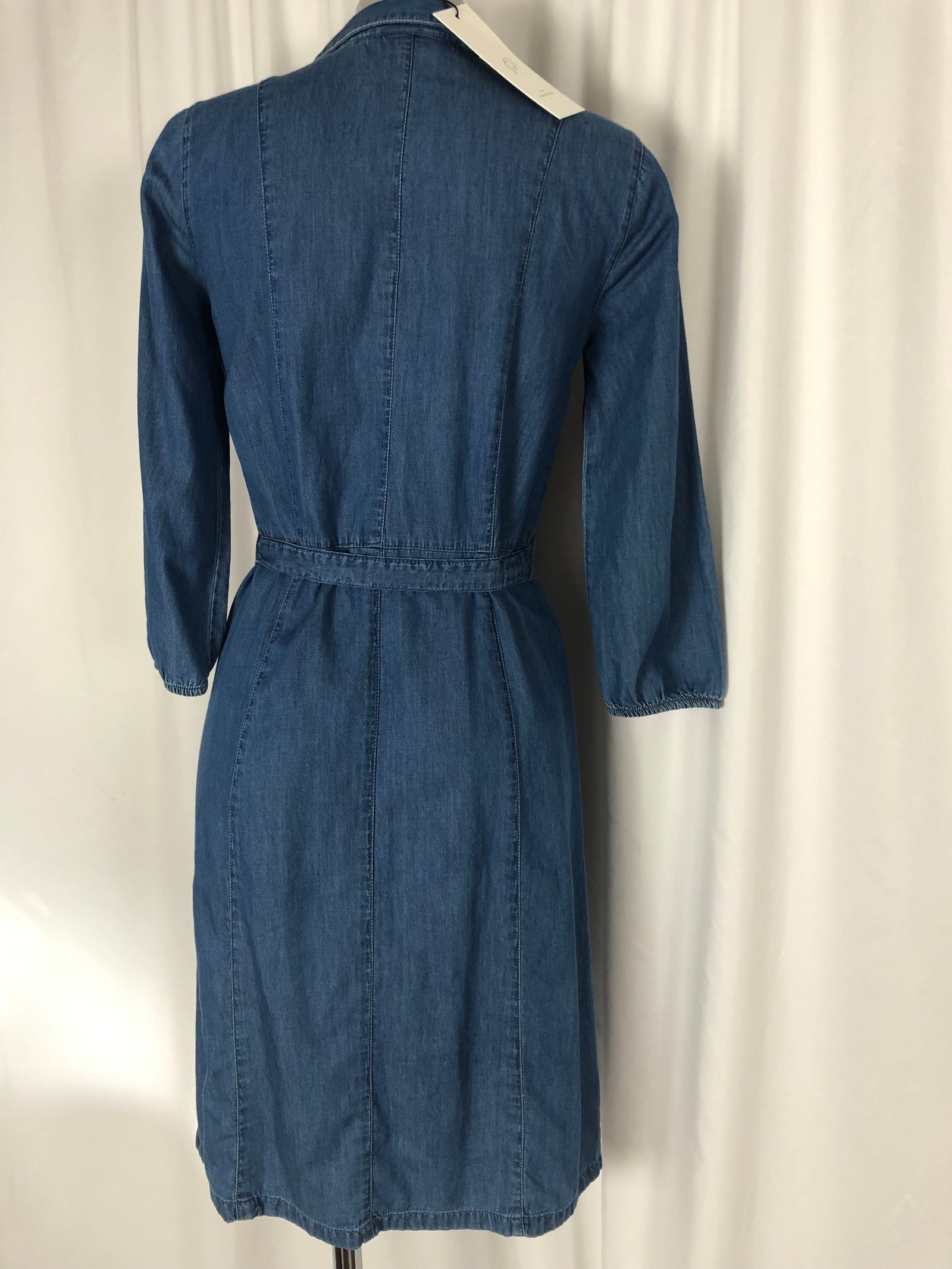 Robe coton en tissu bleu jeans denim manches 3/4 Peppercorn