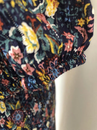 Robe mi-longue motif floral manches 3/4 C'est beau la vie