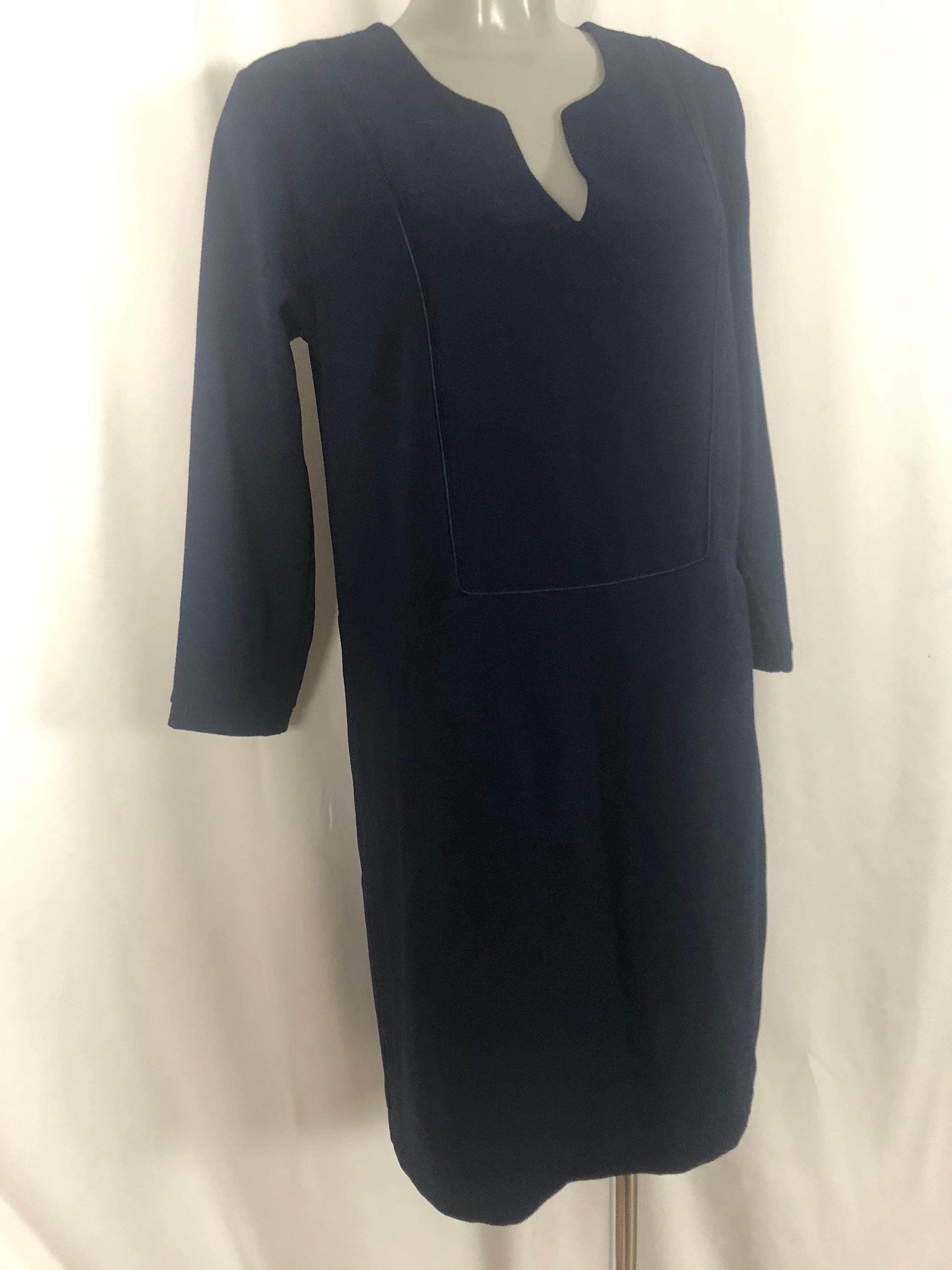 Robe courte bleu marine fluide tissage crêpe Pako Litto - Offre-Unique