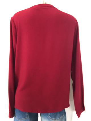 Blouse coupe droite manches longues rouge  Deeluxe