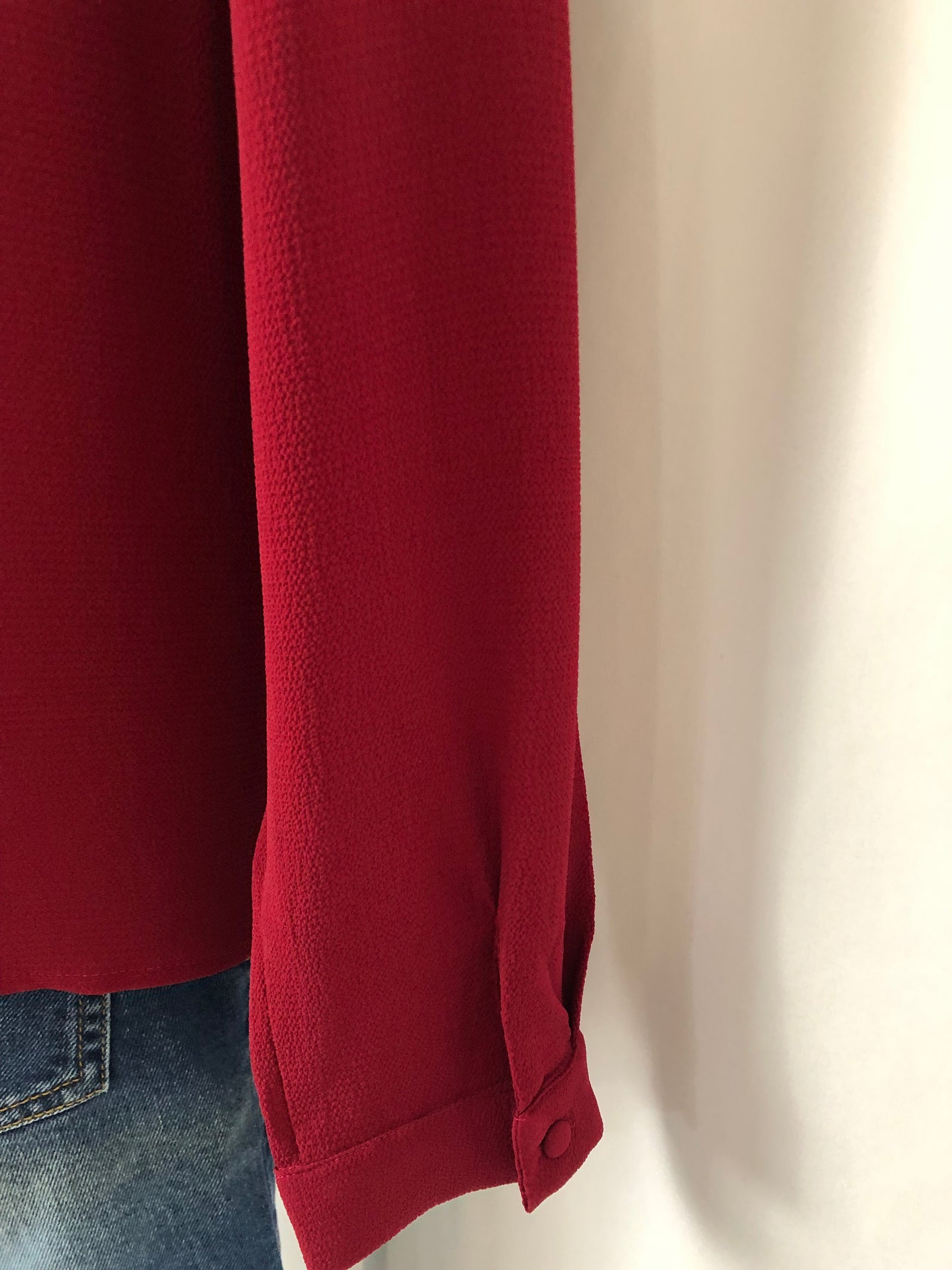 Blouse coupe droite manches longues rouge  Deeluxe