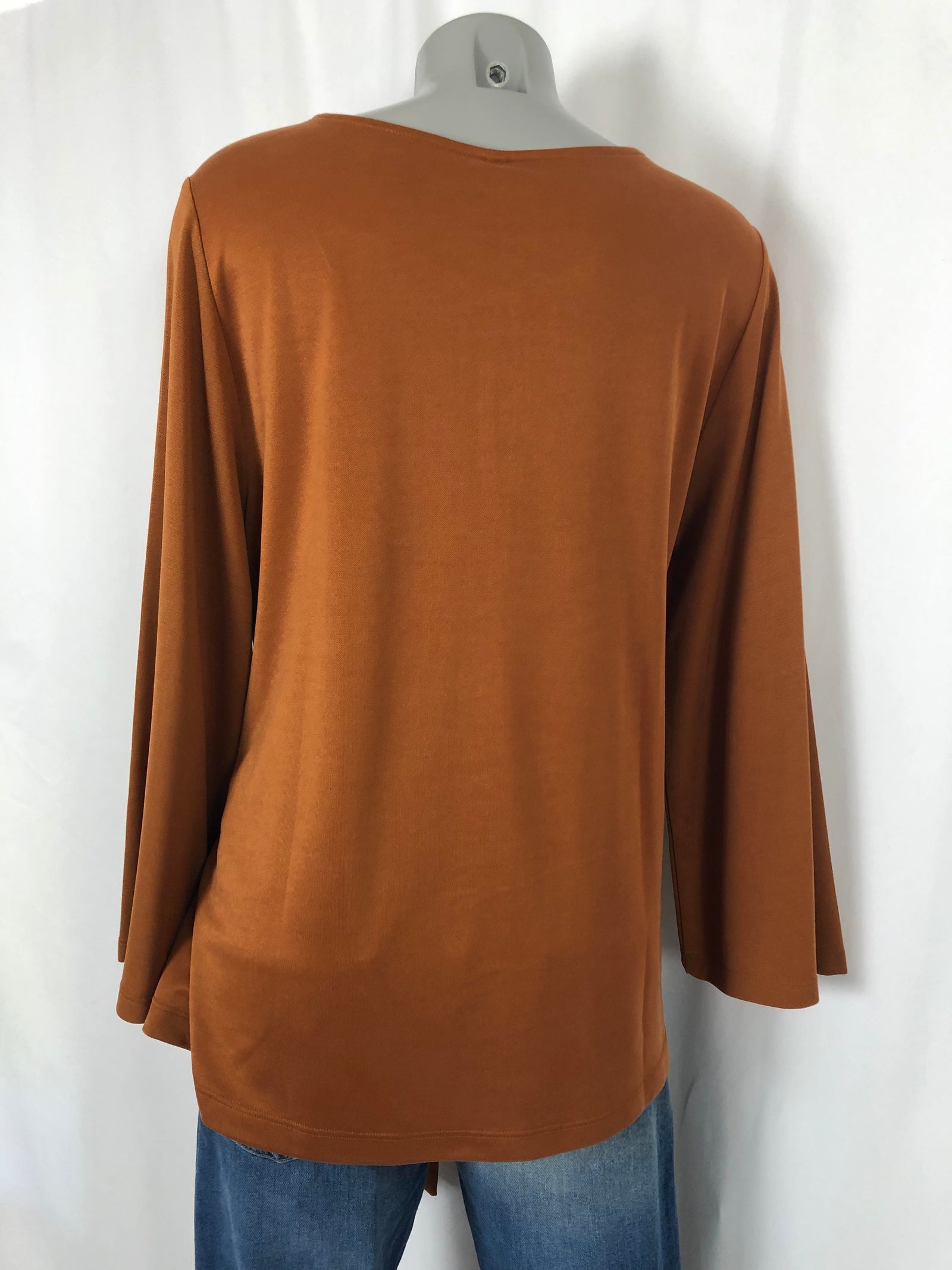 Blouse couleur camel à manches longues larges Peppercorn