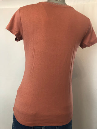 T-shirt jersey rose manches courtes coupe regular coton bio C'est beau la vie