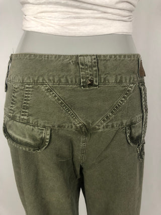 Pantalon jeans kaki pour femme coupe droite 100% coton Tuzzi