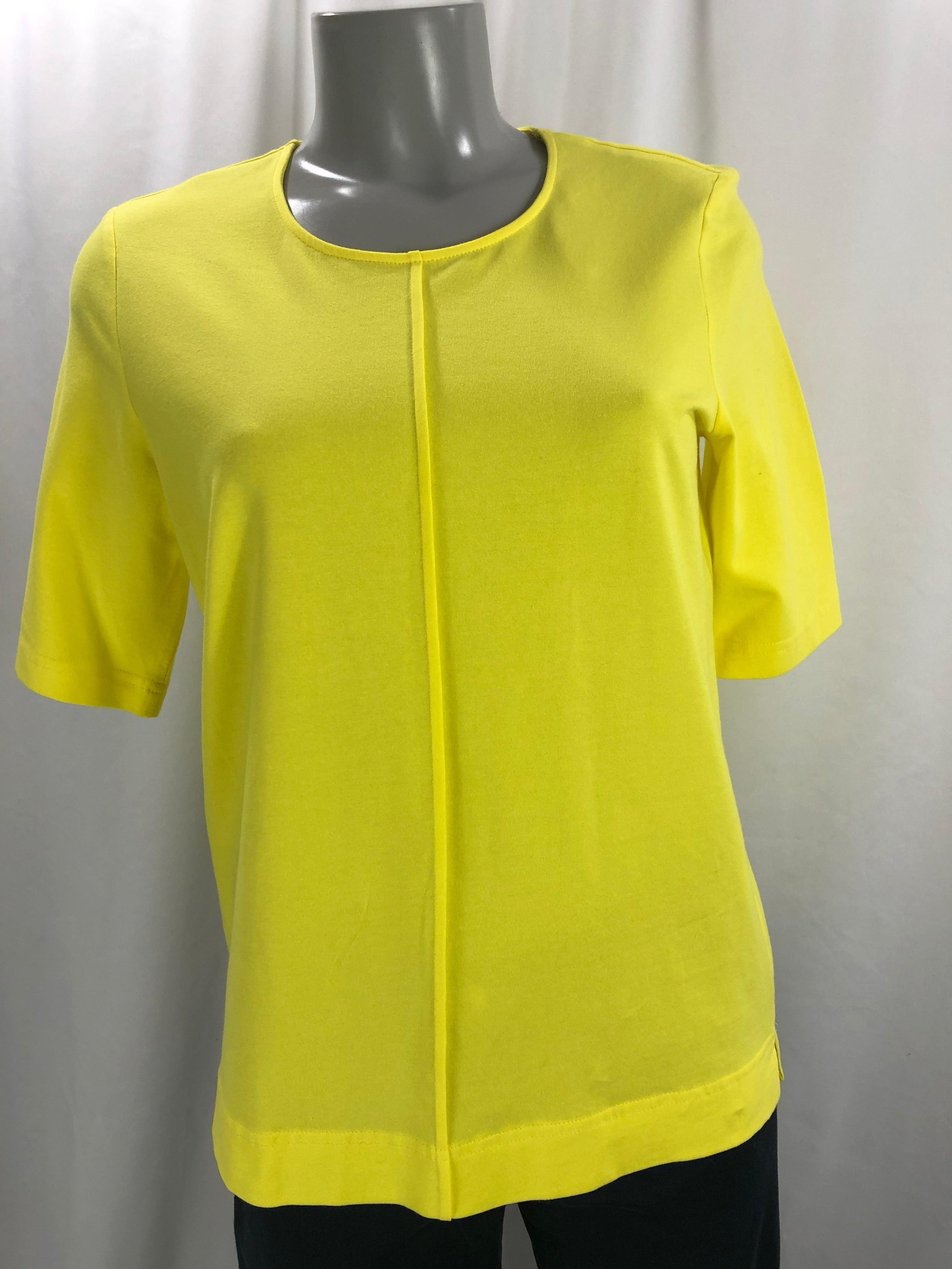 T-shirt jaune citron manches courtes coupe droite Erfo - Offre-Unique