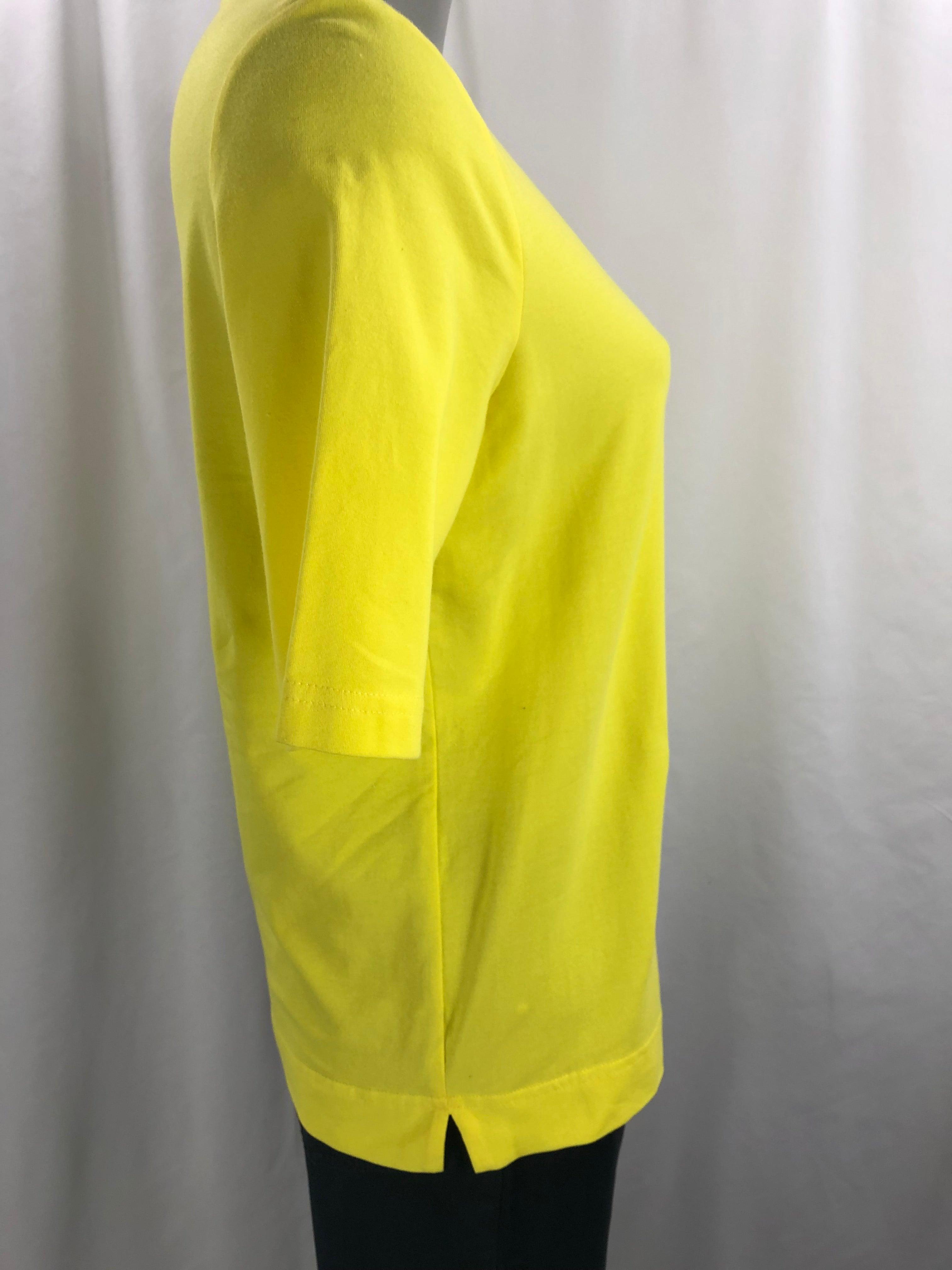 T-shirt jaune citron manches courtes coupe droite Erfo - Offre-Unique