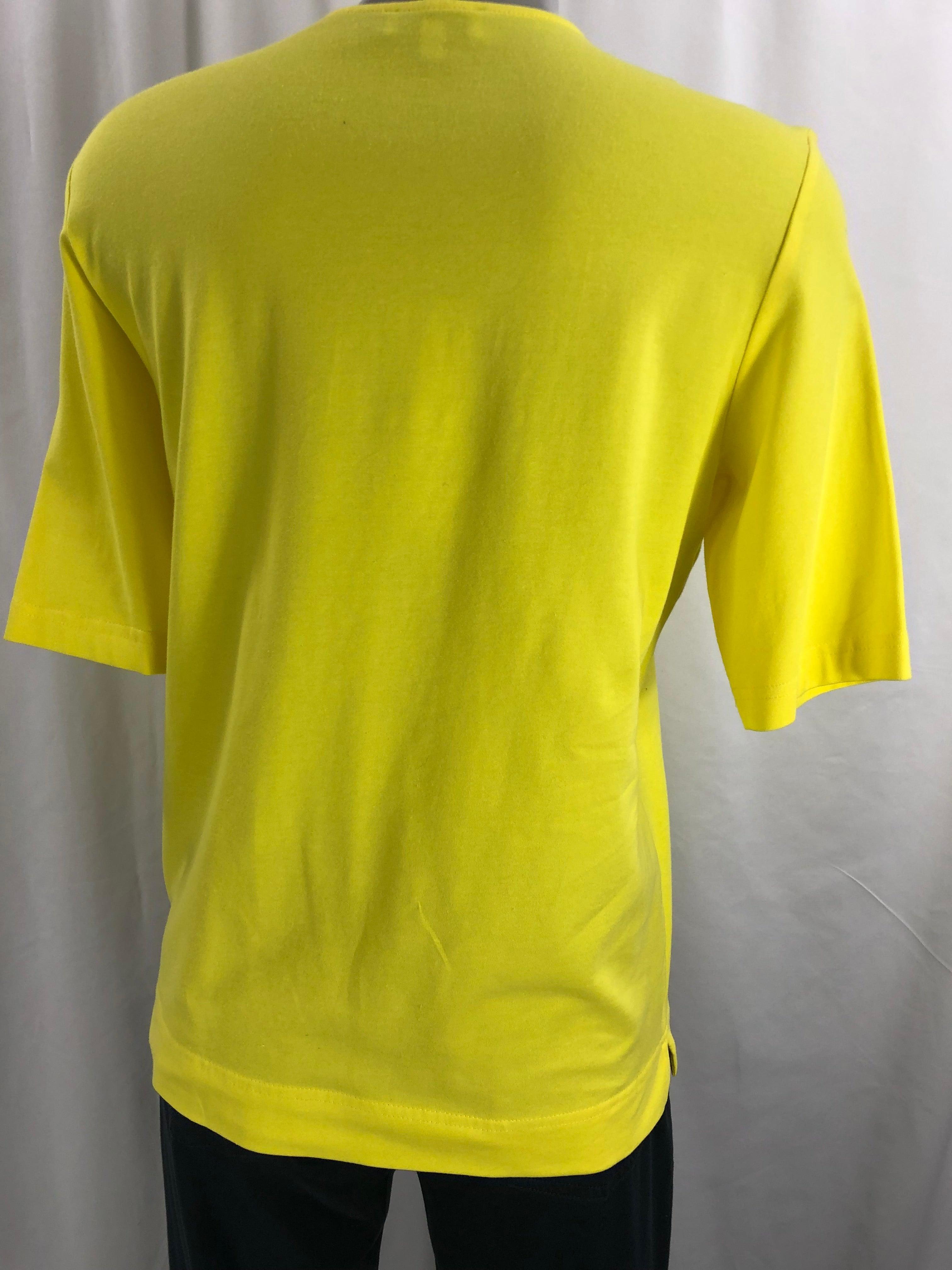 T-shirt jaune citron manches courtes coupe droite Erfo - Offre-Unique