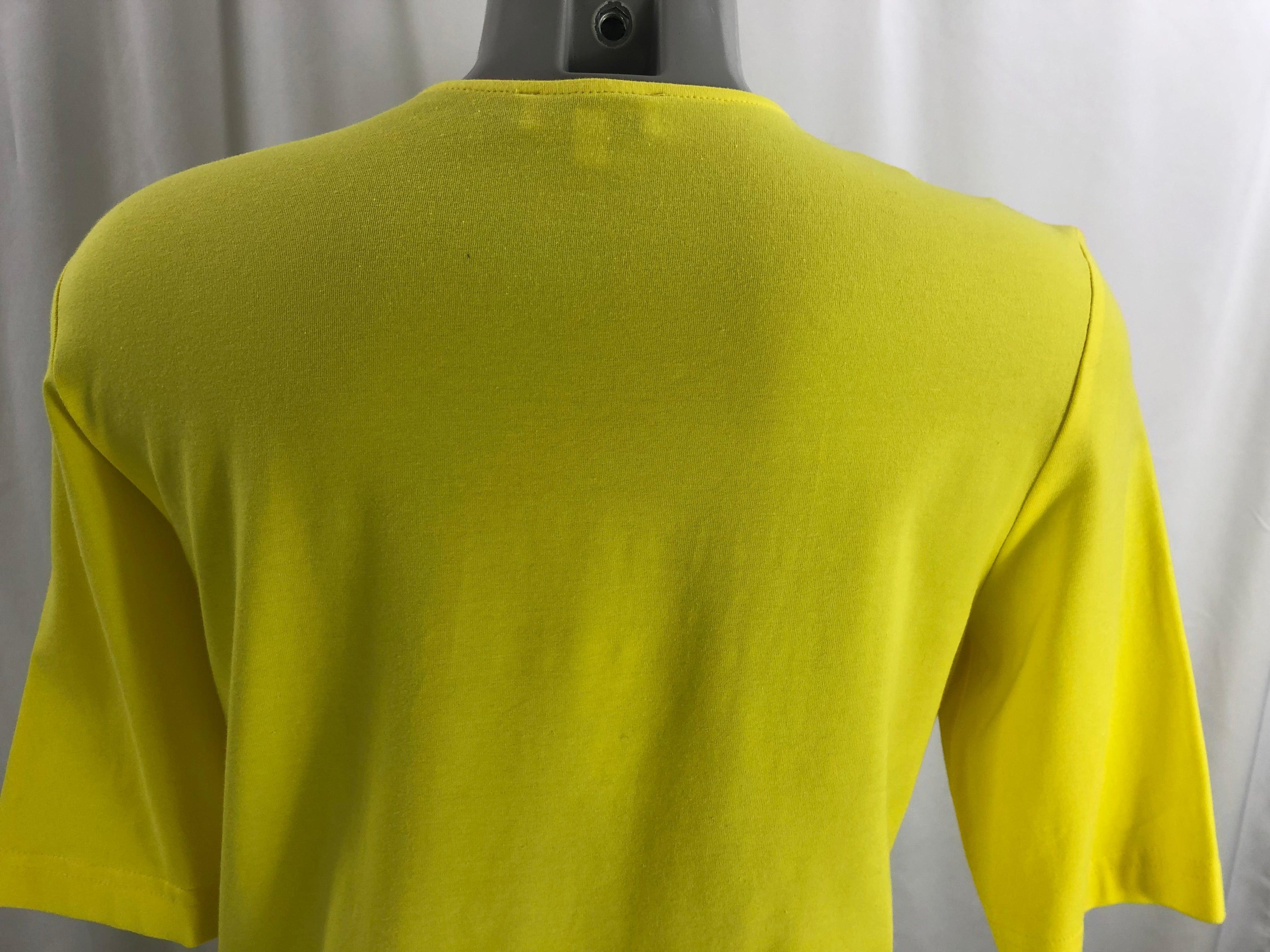 T-shirt jaune citron manches courtes coupe droite Erfo - Offre-Unique