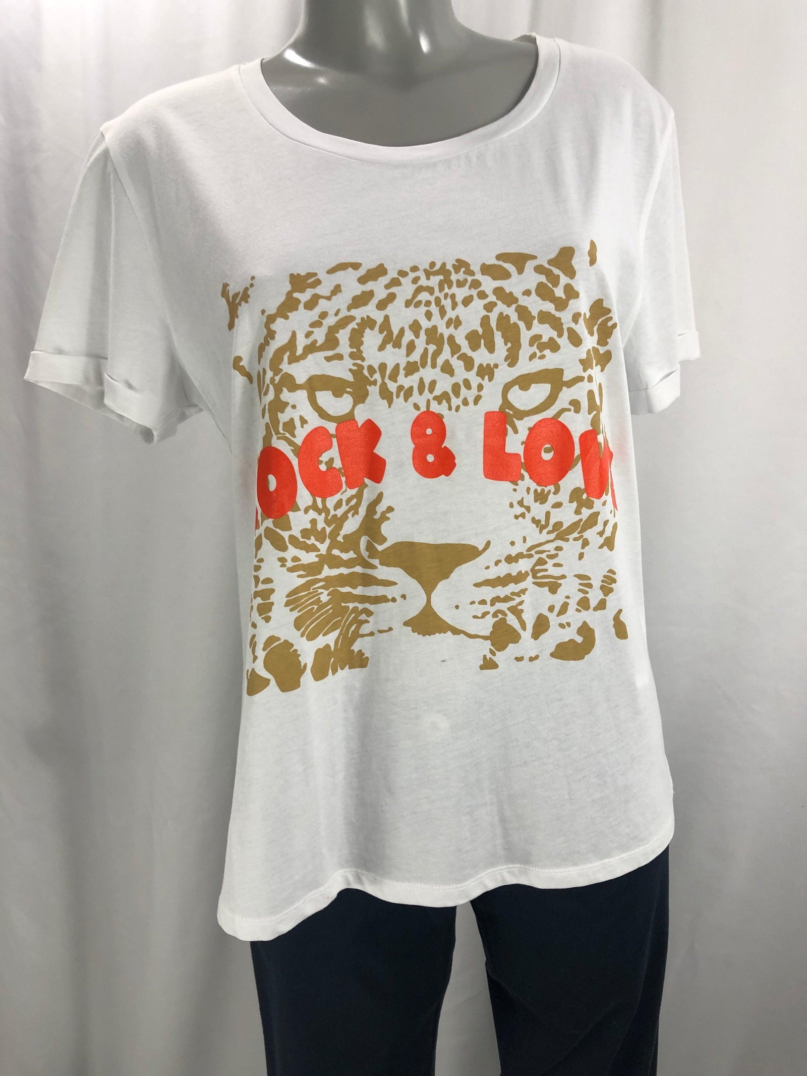 T-shirt blanc Rock et Love 100% coton Eva Kayan - Offre-Unique