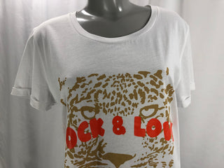 T-shirt blanc Rock et Love 100% coton Eva Kayan