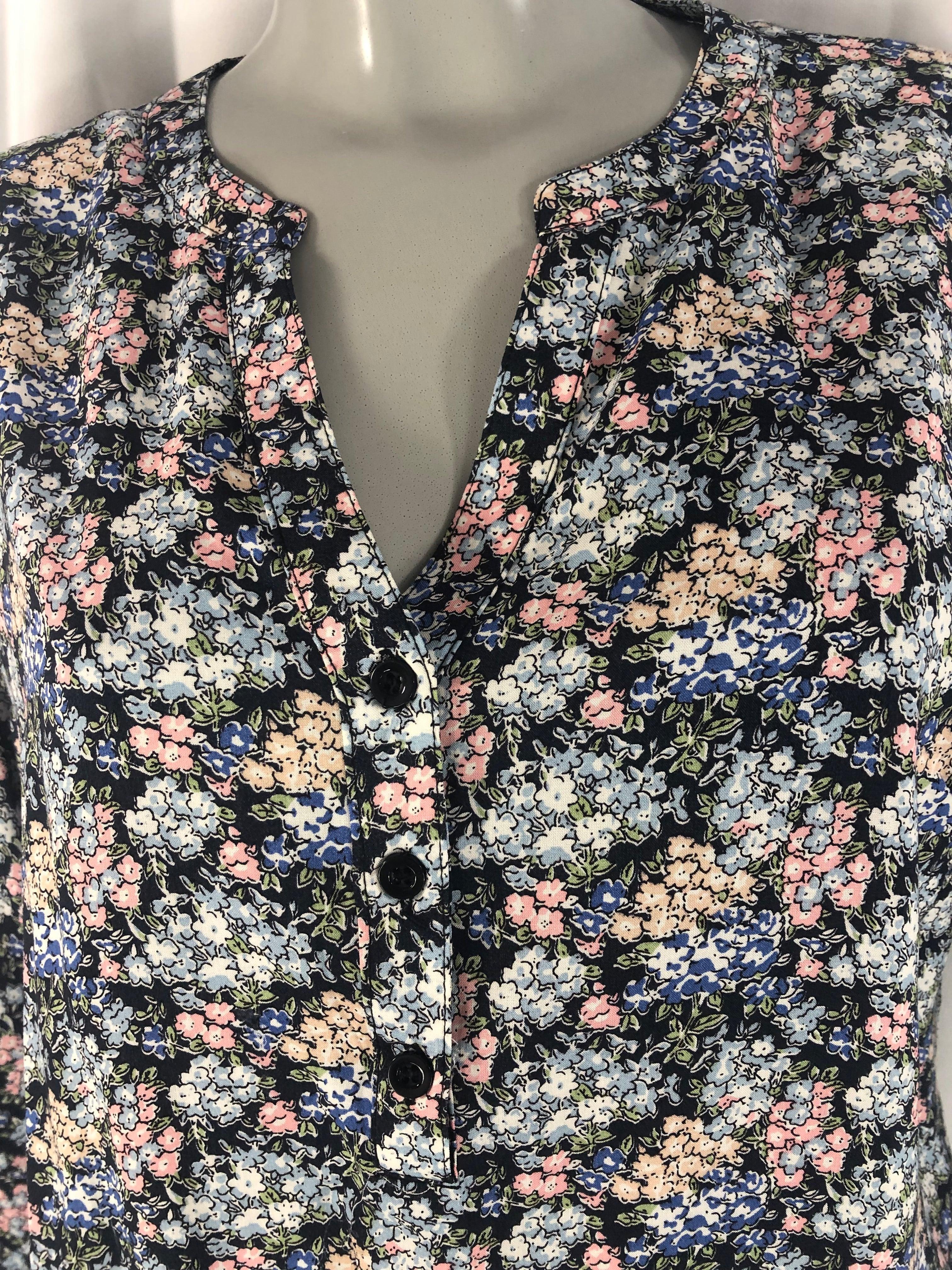 Blouse fluide à fleurs manches 3/4 F. D. Joseph - Offre-Unique