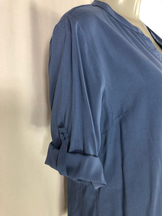 Blouse fluide bleue à manches 3/4 Christy