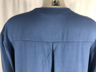 Blouse fluide bleue à manches 3/4 Christy