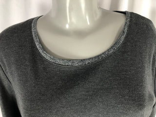 T-shirt gris manches longues doux fluide coupe ajustée C'est beau la Vie