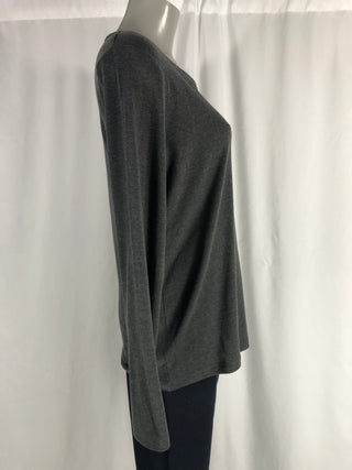 T-shirt gris manches longues doux fluide coupe ajustée C'est beau la Vie