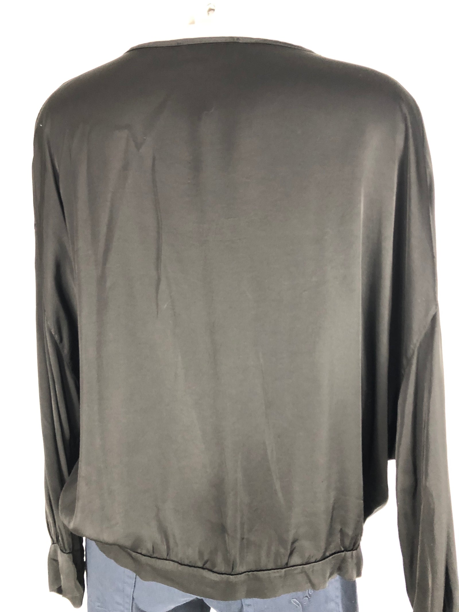 Blouse noire satinée ample manches 3/4 Pako Lito