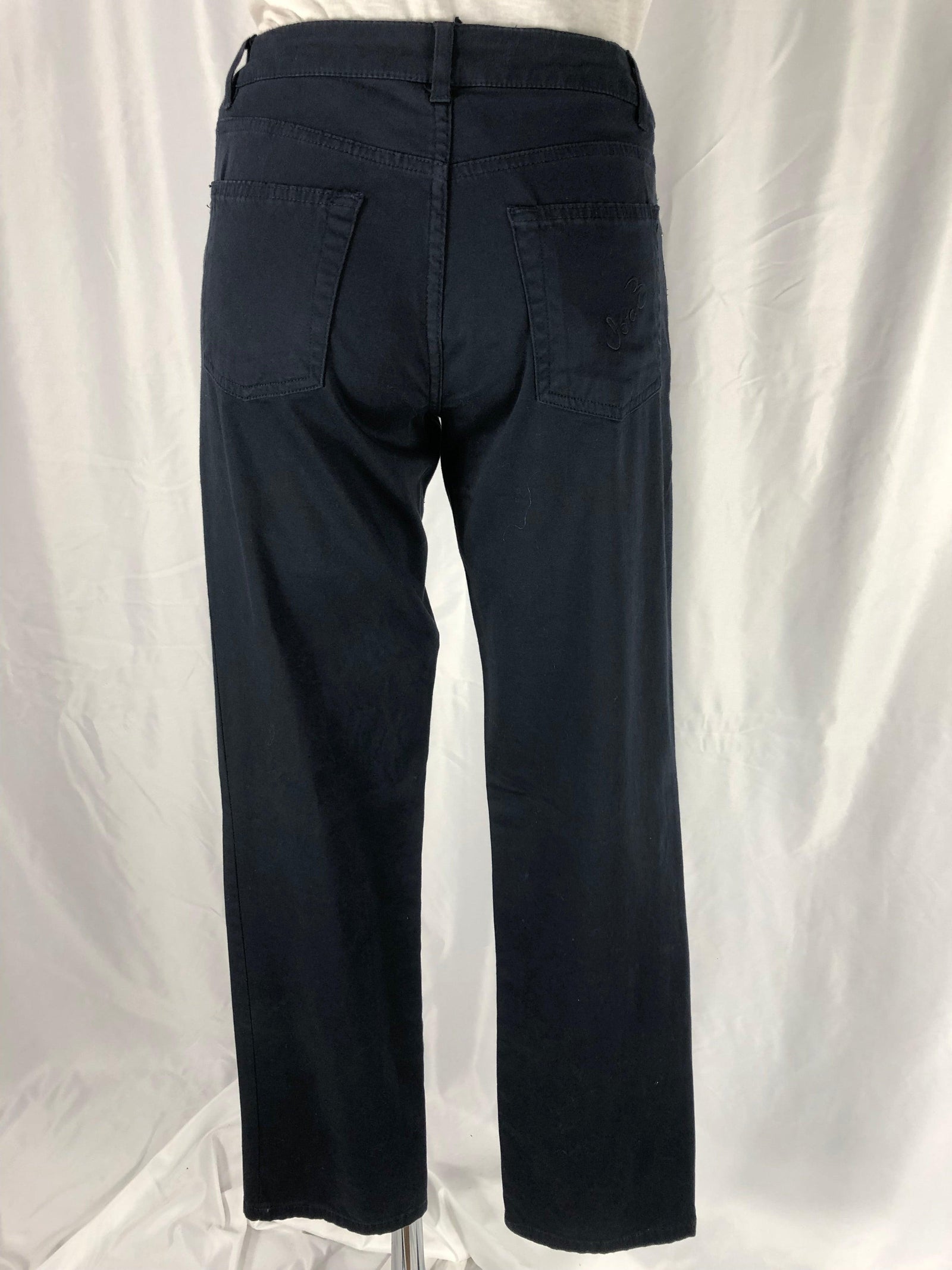 Pantalon bleu marine coton coupe droite Dora - Offre-Unique