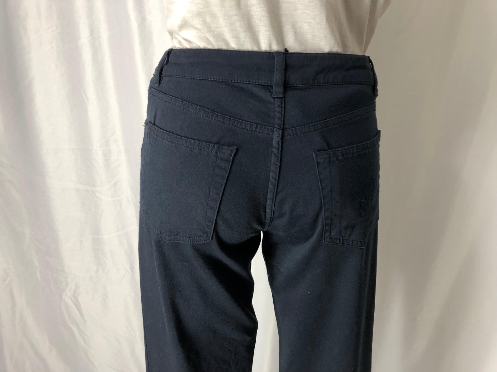 Pantalon bleu marine coton coupe droite Dora - Offre-Unique