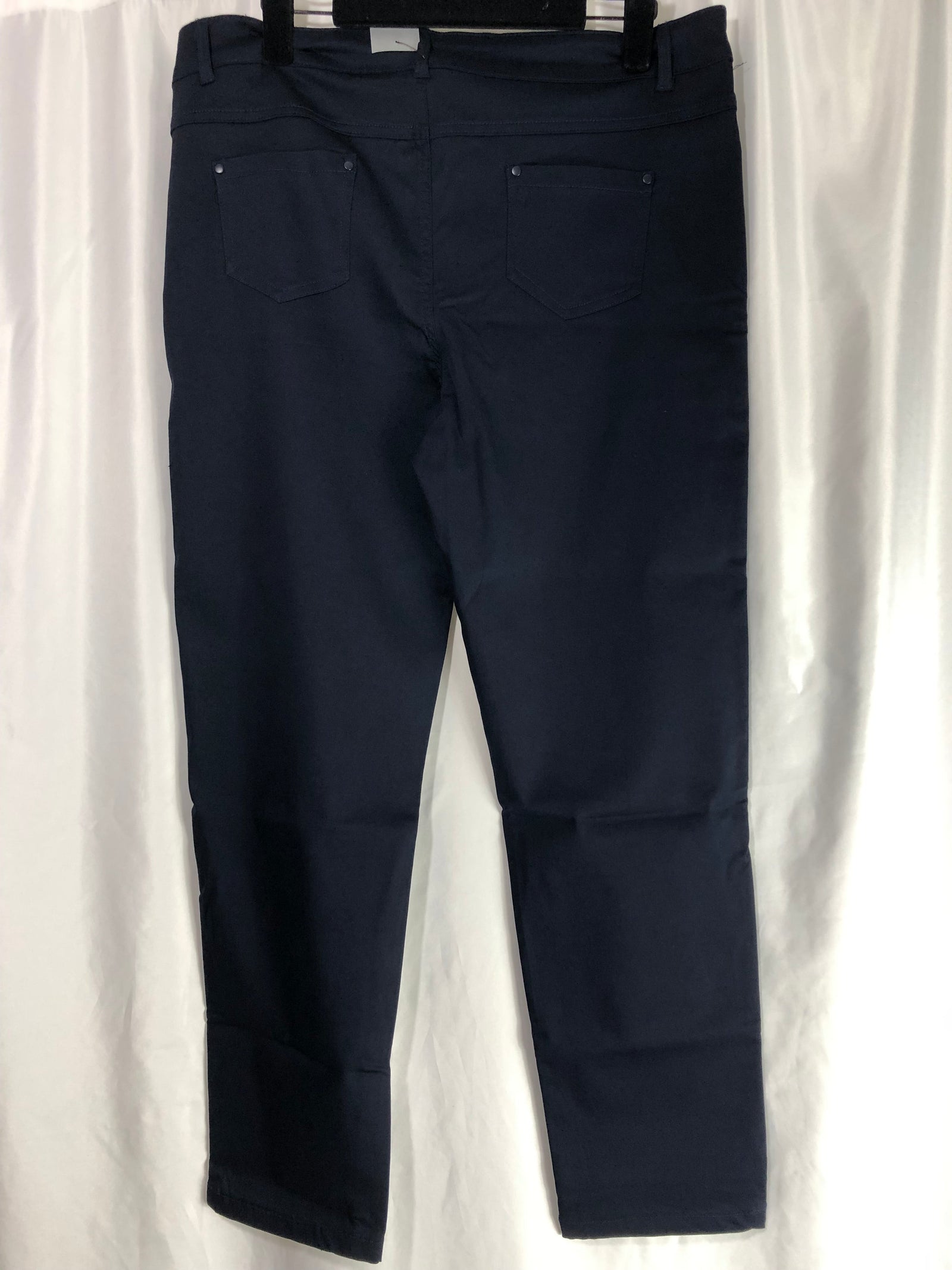 Pantalon en toile stretch bleu marine World Fashion