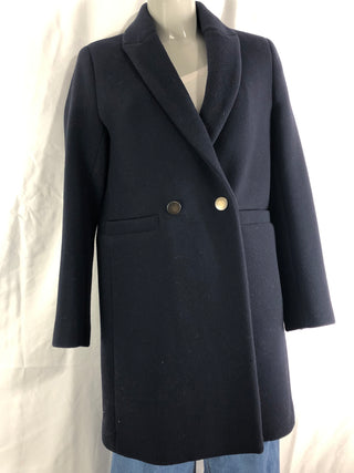 Manteau chaud doublé mi-long coupe droite modèle Mozart Jane Blue