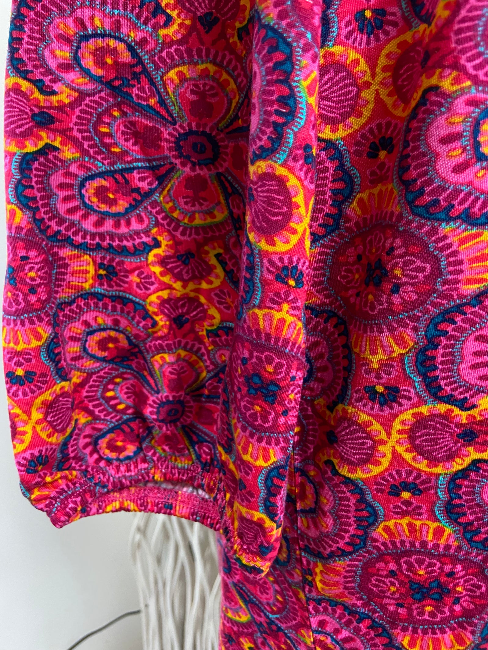 Blouse rose à motifs manches 3/4 La Fiancée du mekong