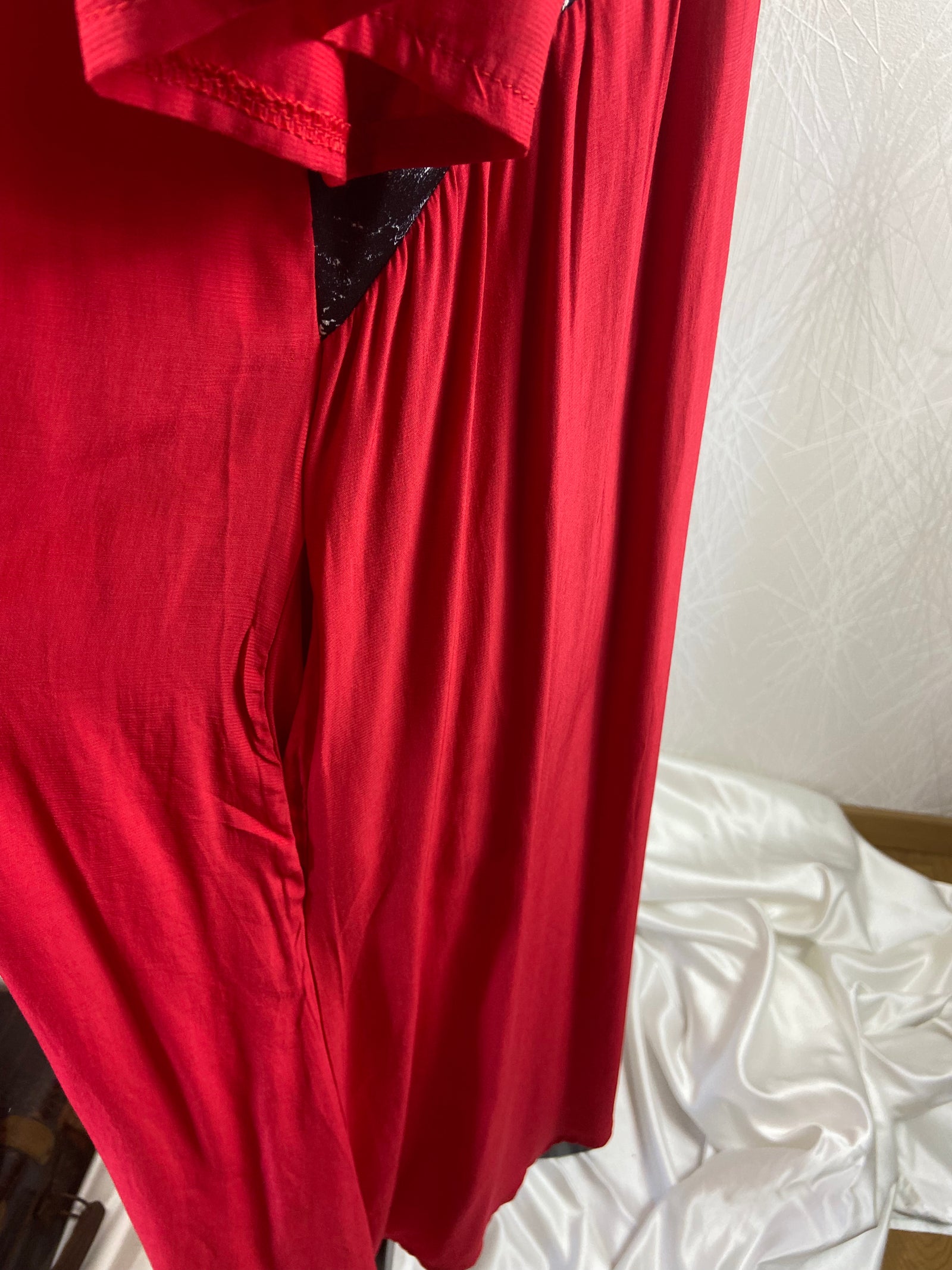 Robe longue légère rouge grande taille Neslay