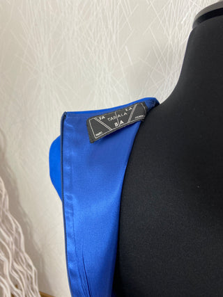 Robe de créateur courte bleue électrique sans manches Tabala Paris
