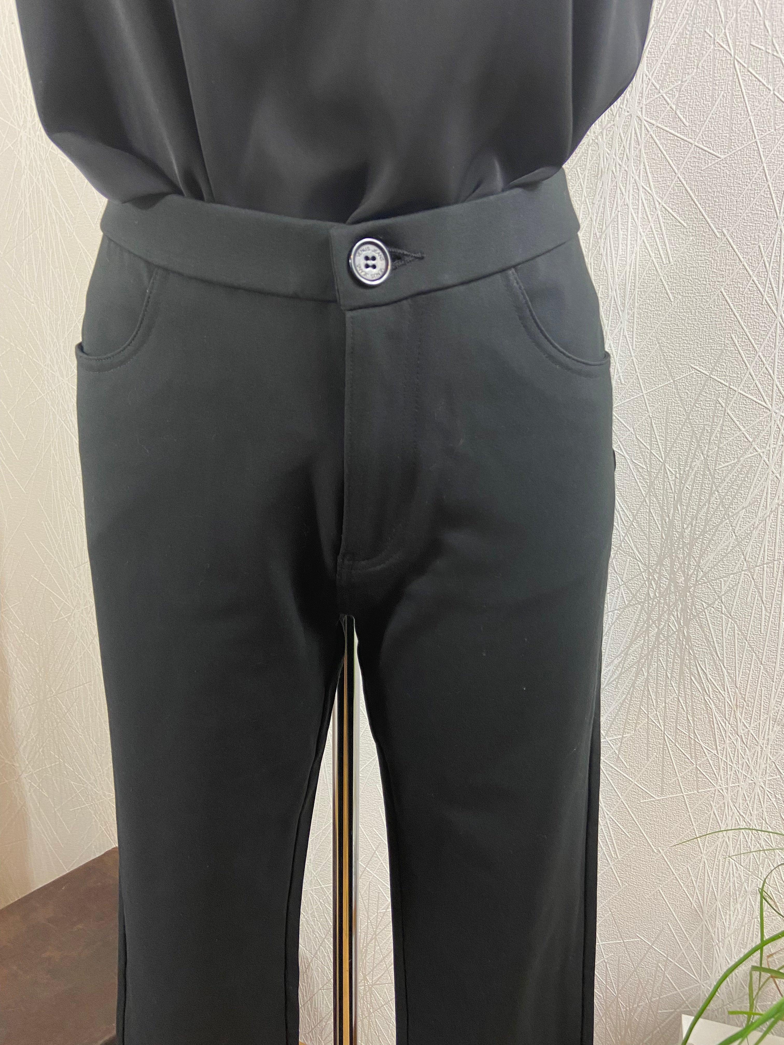 Pantalon noir confortable coupe droite taille haute Venus - Offre-Unique