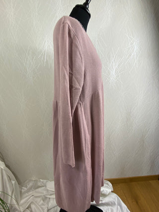 Robe ample en tricot vieux rose manches longues strass Milbleuet - Taille Unique