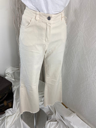 Jeans coton beige taille haute Y Coo