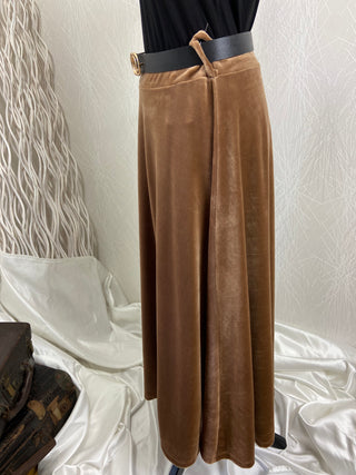 Jupe longue fluide brun Victoria - Taille Unique