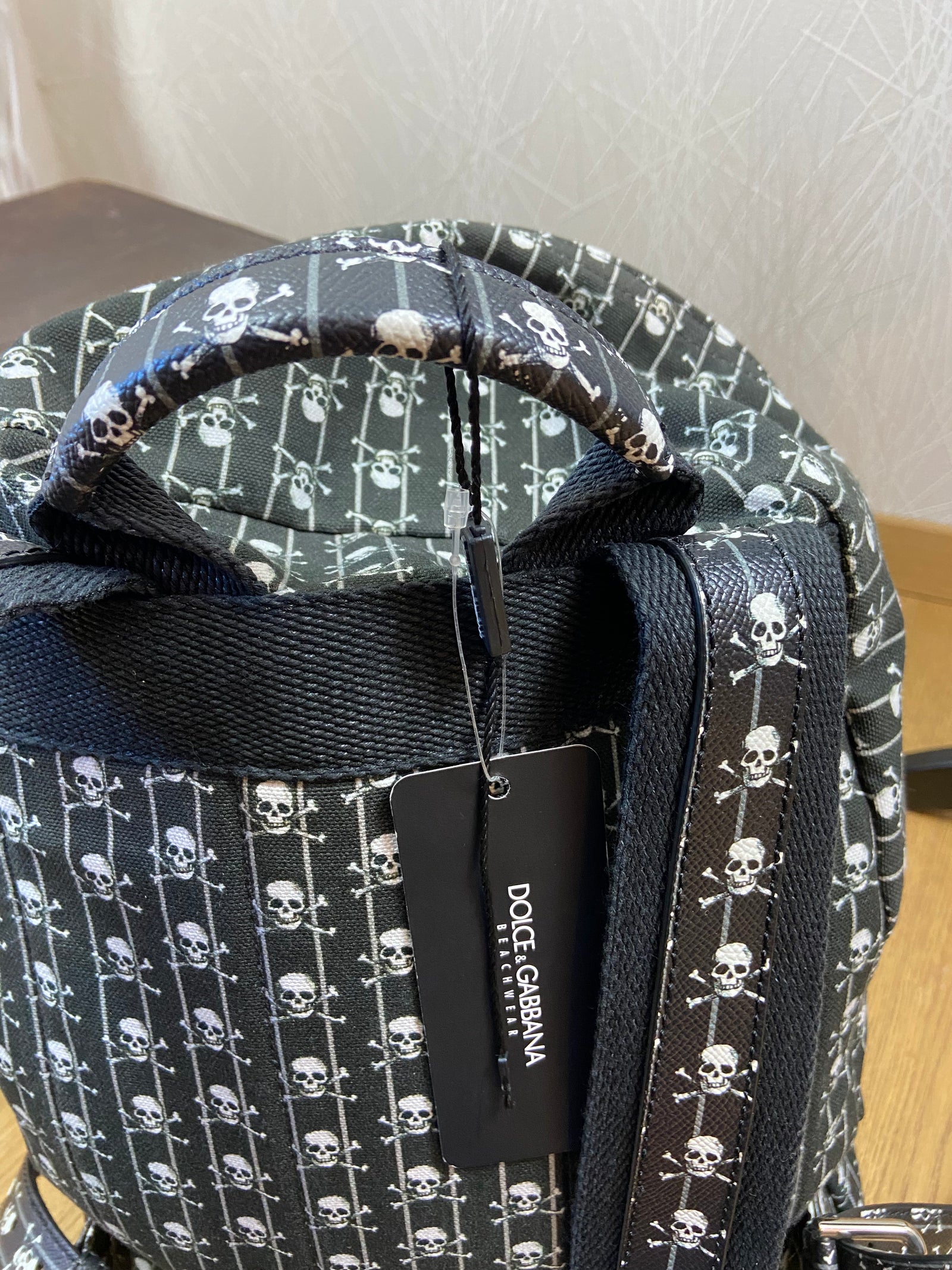 Sac à dos noir motifs tête de mort Dolce Gabanna