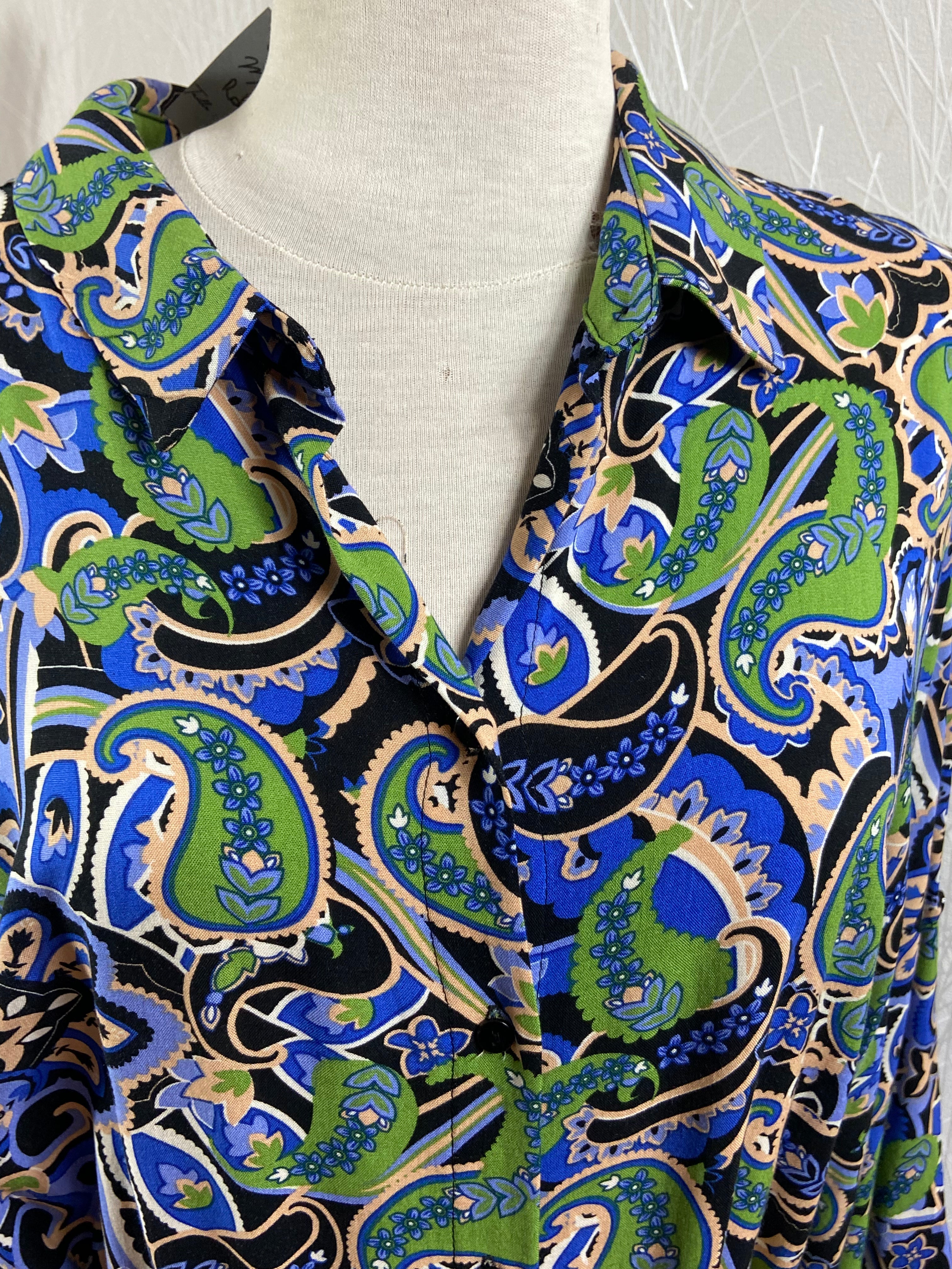 Robe longue à motifs vert et bleu Noogat - Offre-Unique