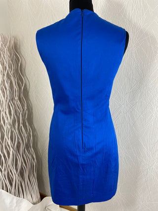 Robe de créateur courte bleue électrique sans manches Tabala Paris