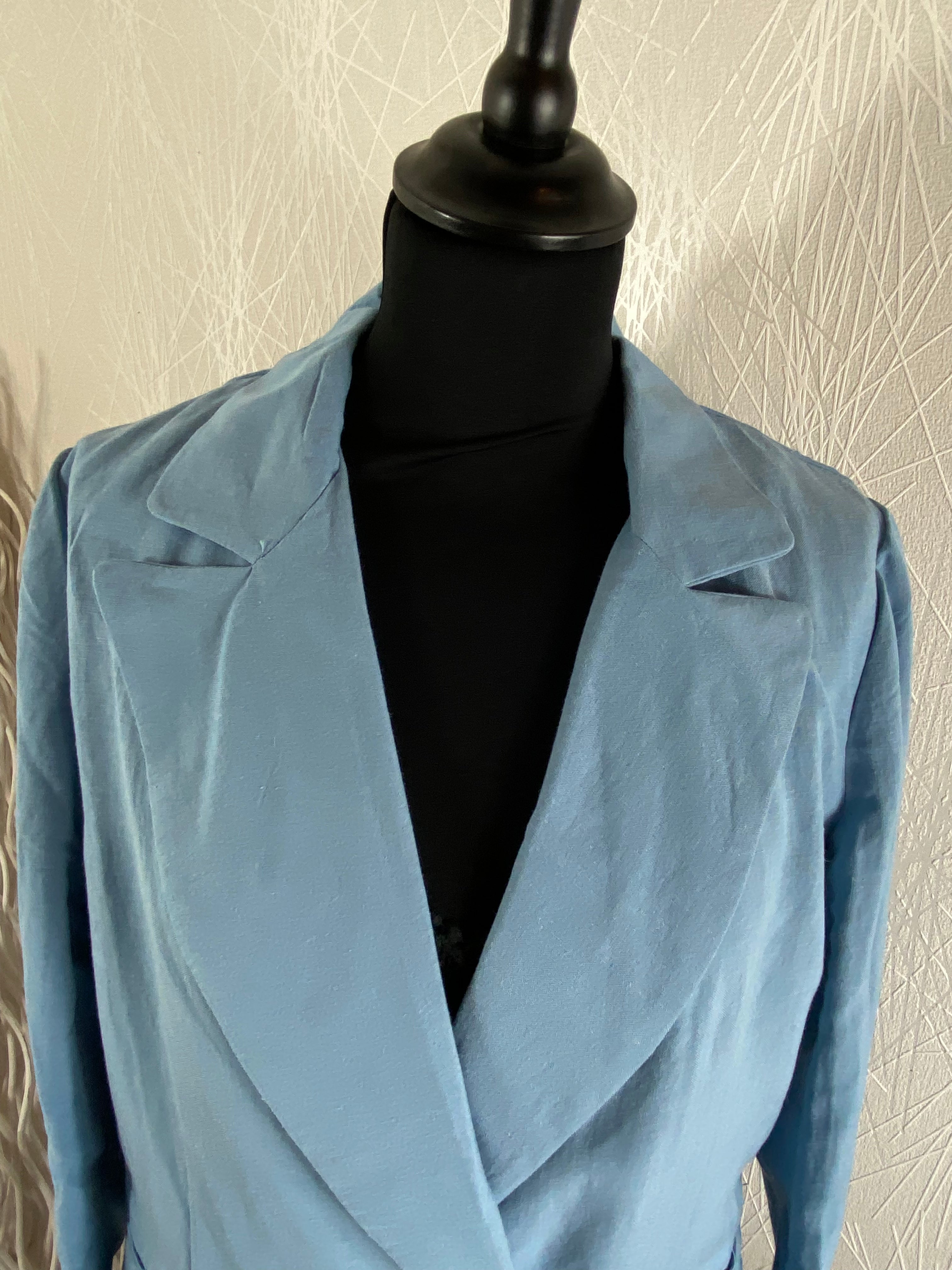 Veste légère en lin bleu modèle Delice Garance - Offre-Unique