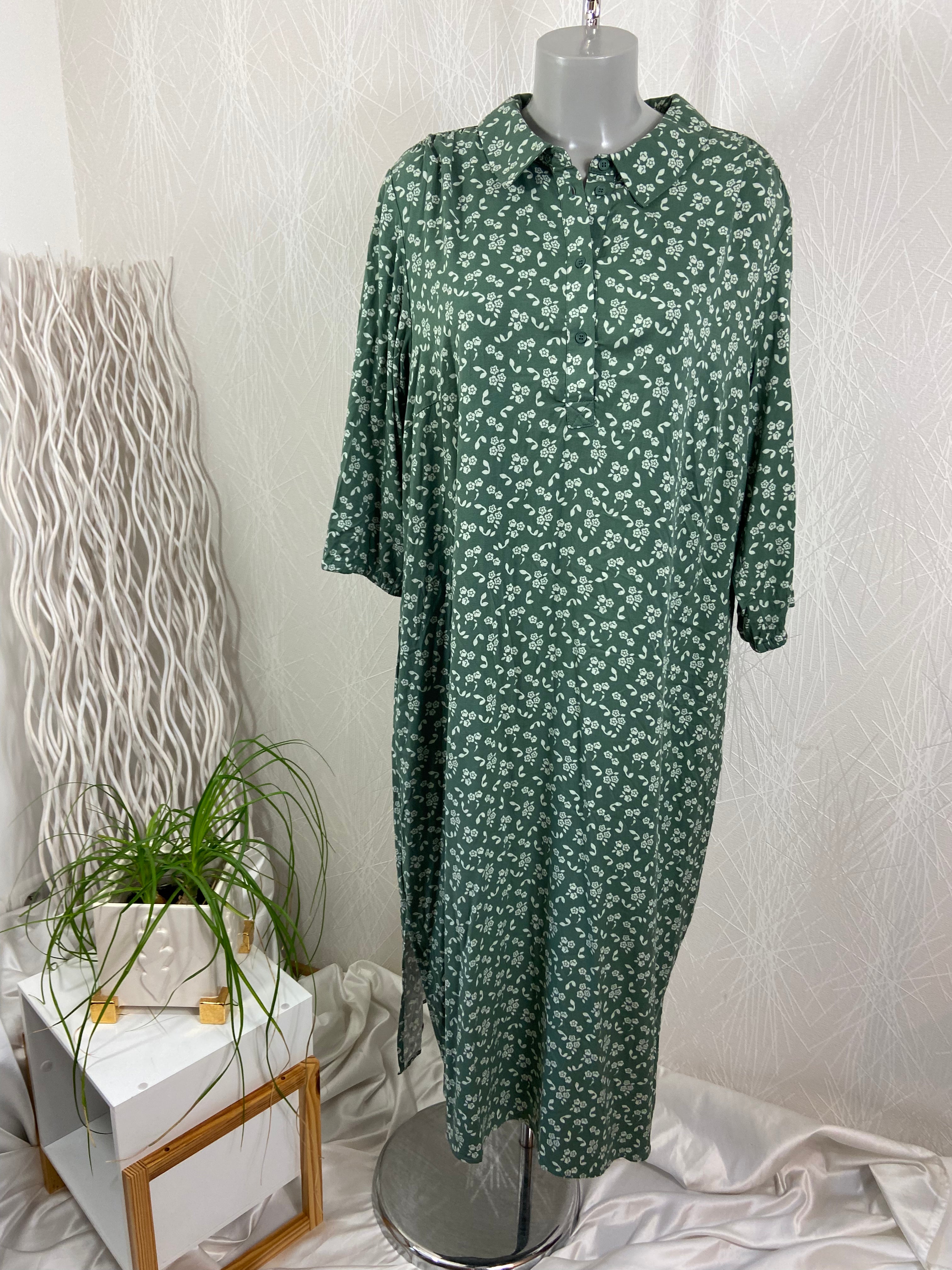 Robe longue verte manches 2/3 Vero Moda Curve - Offre-Unique