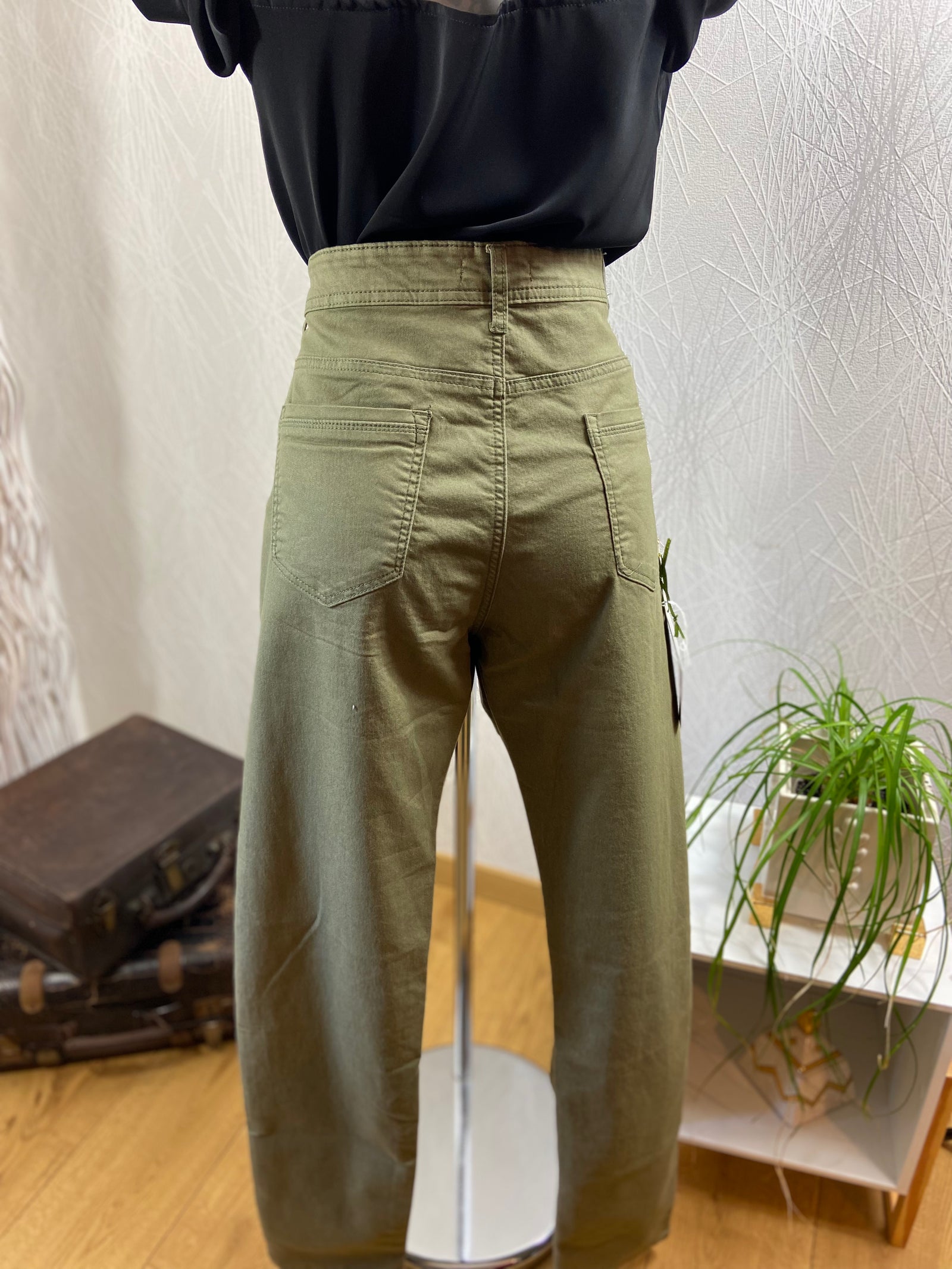 Pantalon stretch en toile coupe droite Big Spade - Offre-Unique