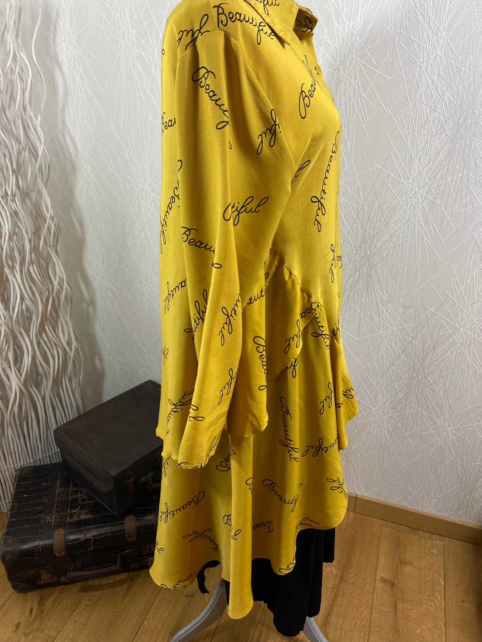 Chemise jaune Beautiful à manches 3/4 Neslay